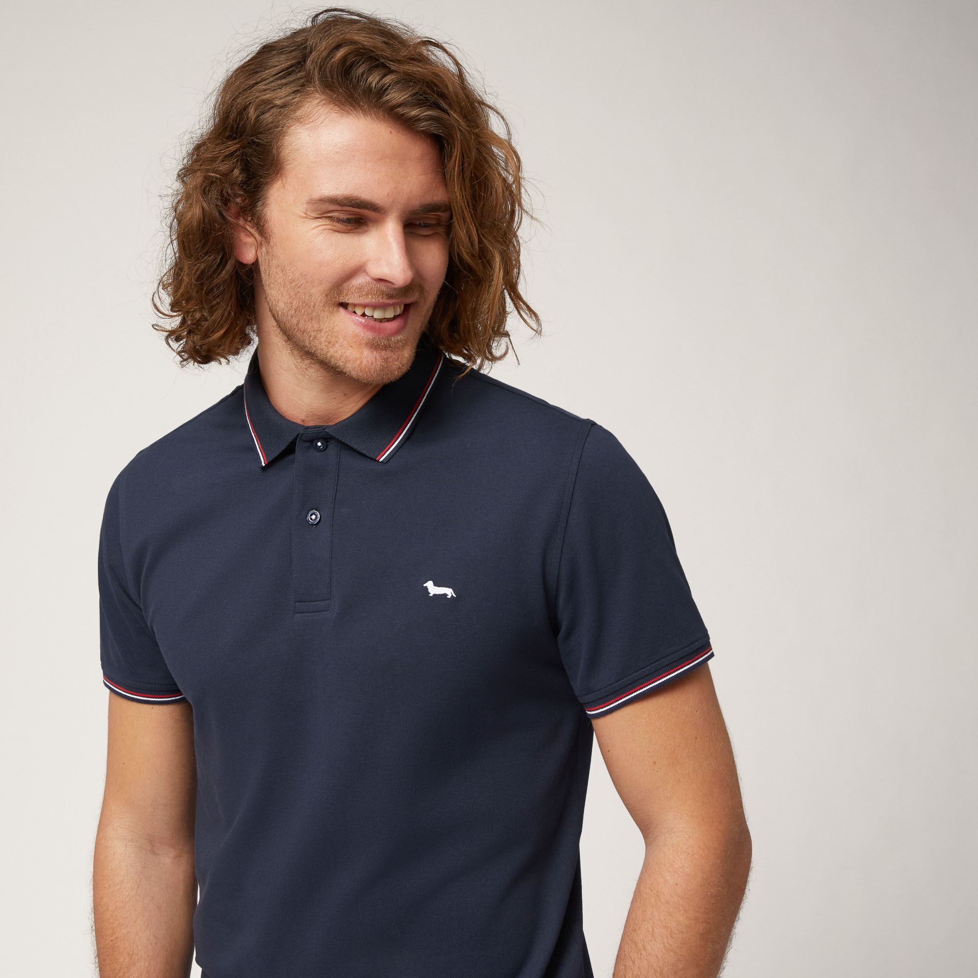 Polo with Striped Details, Blue, large image number 2