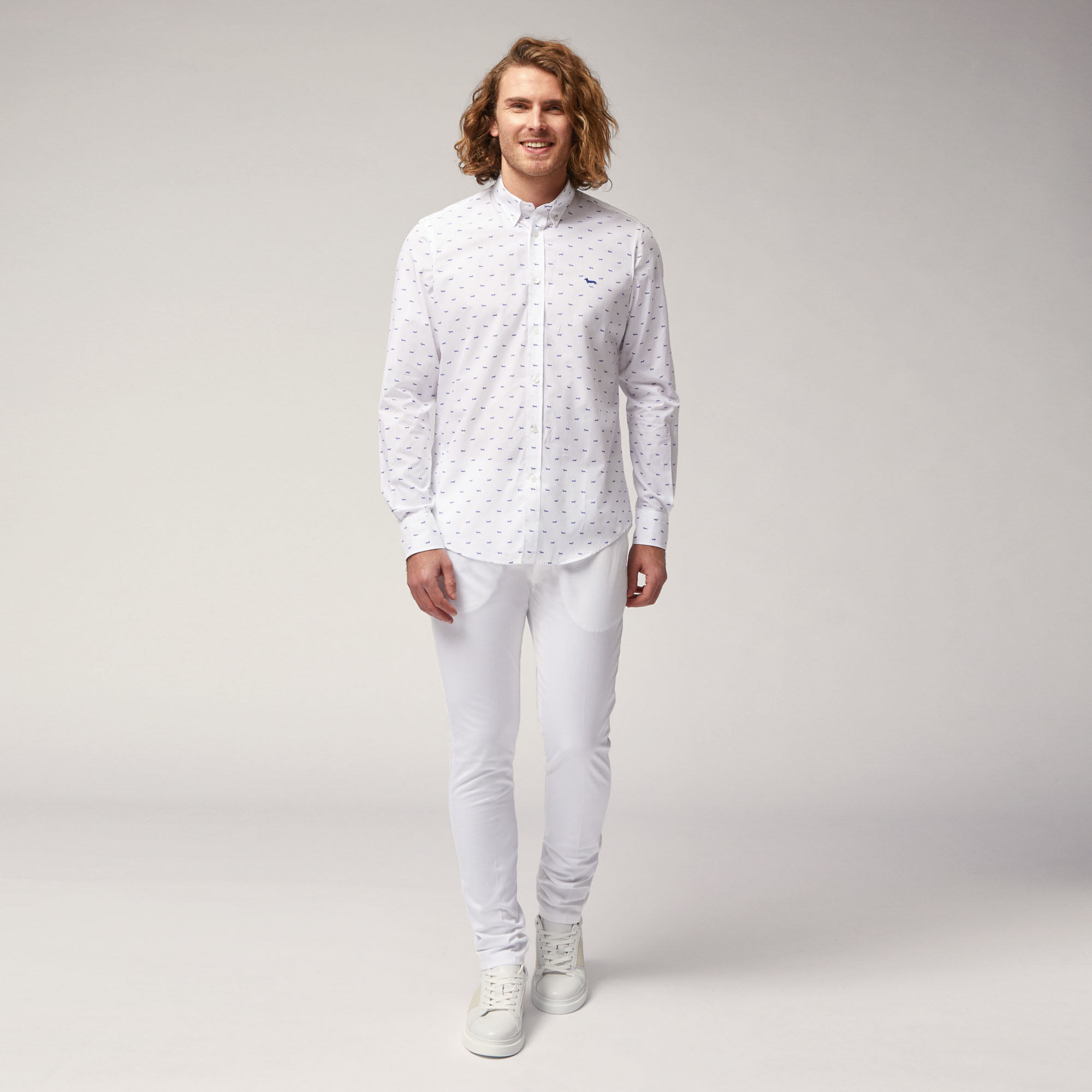 Camisas de algodón con motivo integral de teckels, Hortensia, large image number 3