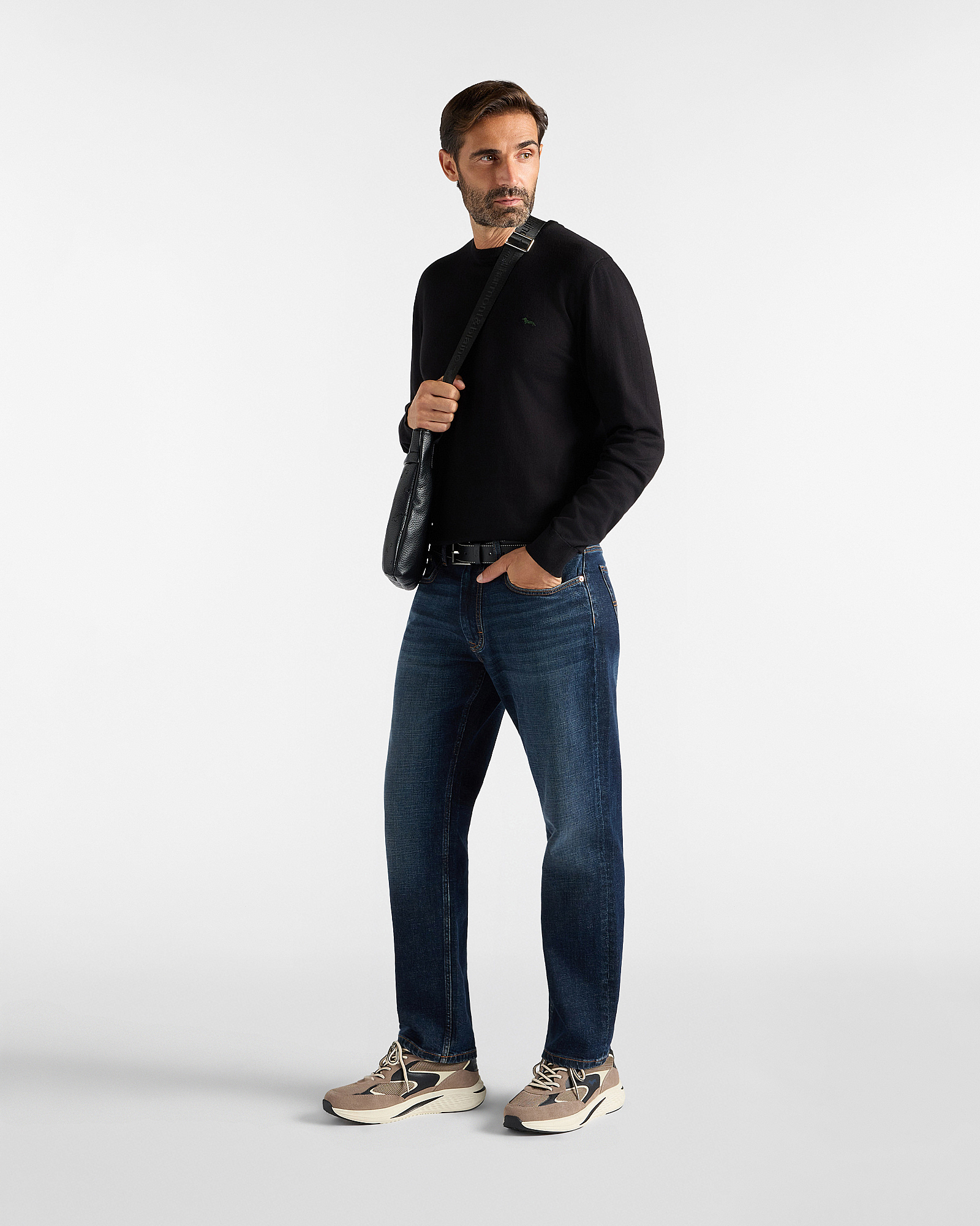 SEASONAL TRANSITION SWEATER IN CO/WO, BLACK, large image number 3