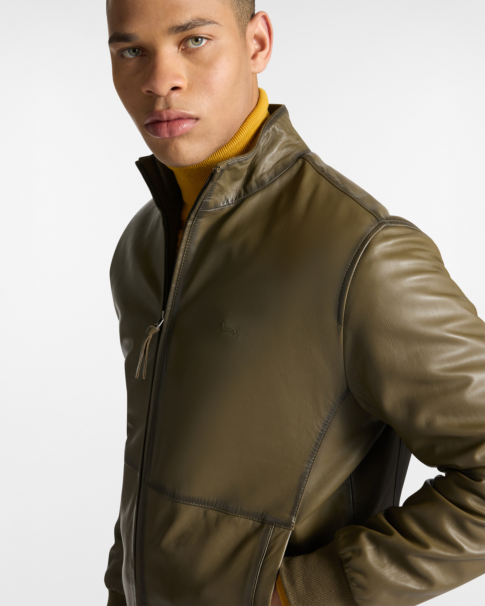 Bomber en Vera Pelle, Verde, large image number 2