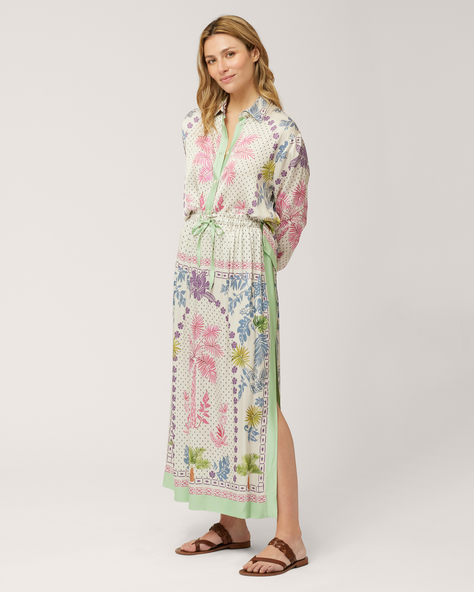 Long Skirt with Print, Light Green, large image number 3