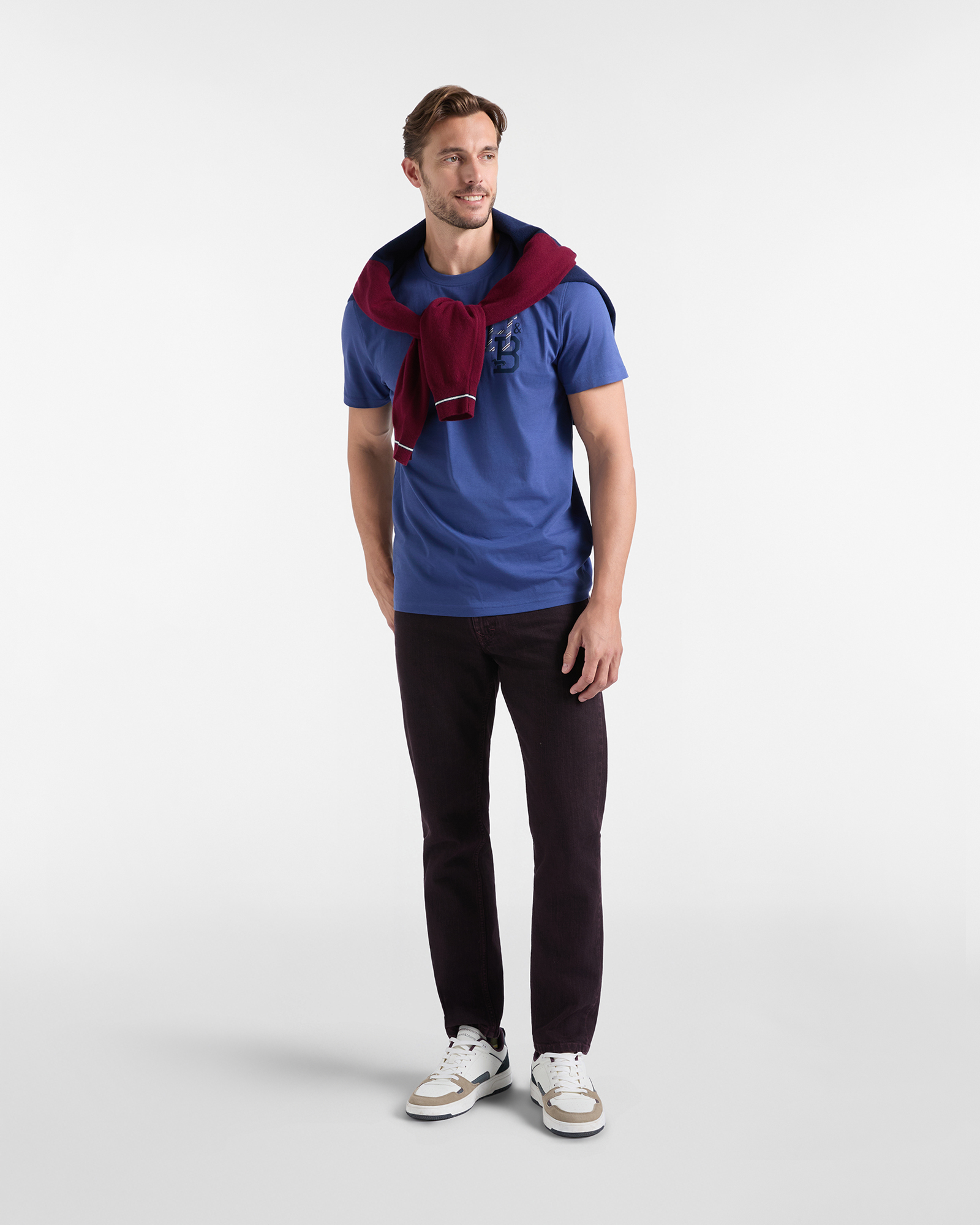 Camiseta de hombre de 100 % puro algod&oacute;n de corte regular, AZUL DEPORTIVO, large image number 3