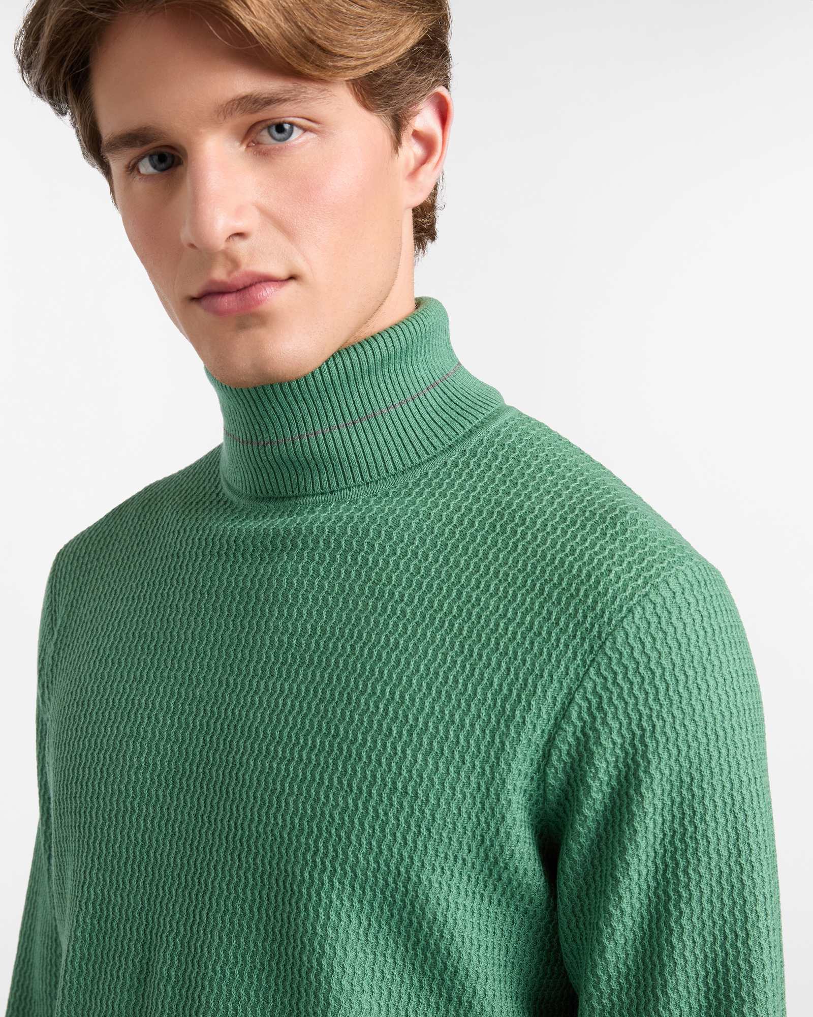 Dolcevita con Lavorazione Testurizzata, Verde Chiaro, large image number 2