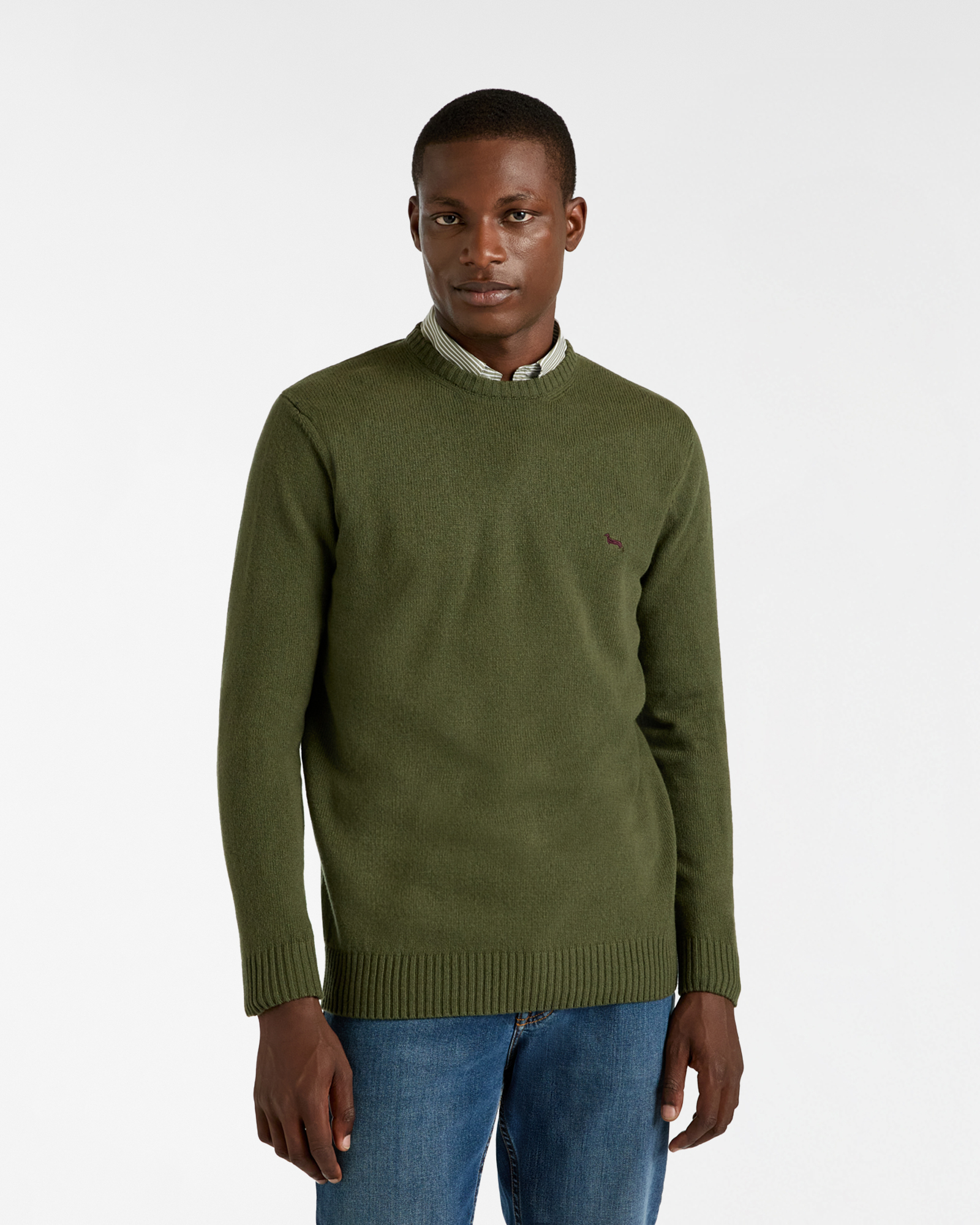 Wool and Cashmere Pullover, Olive Green, large
