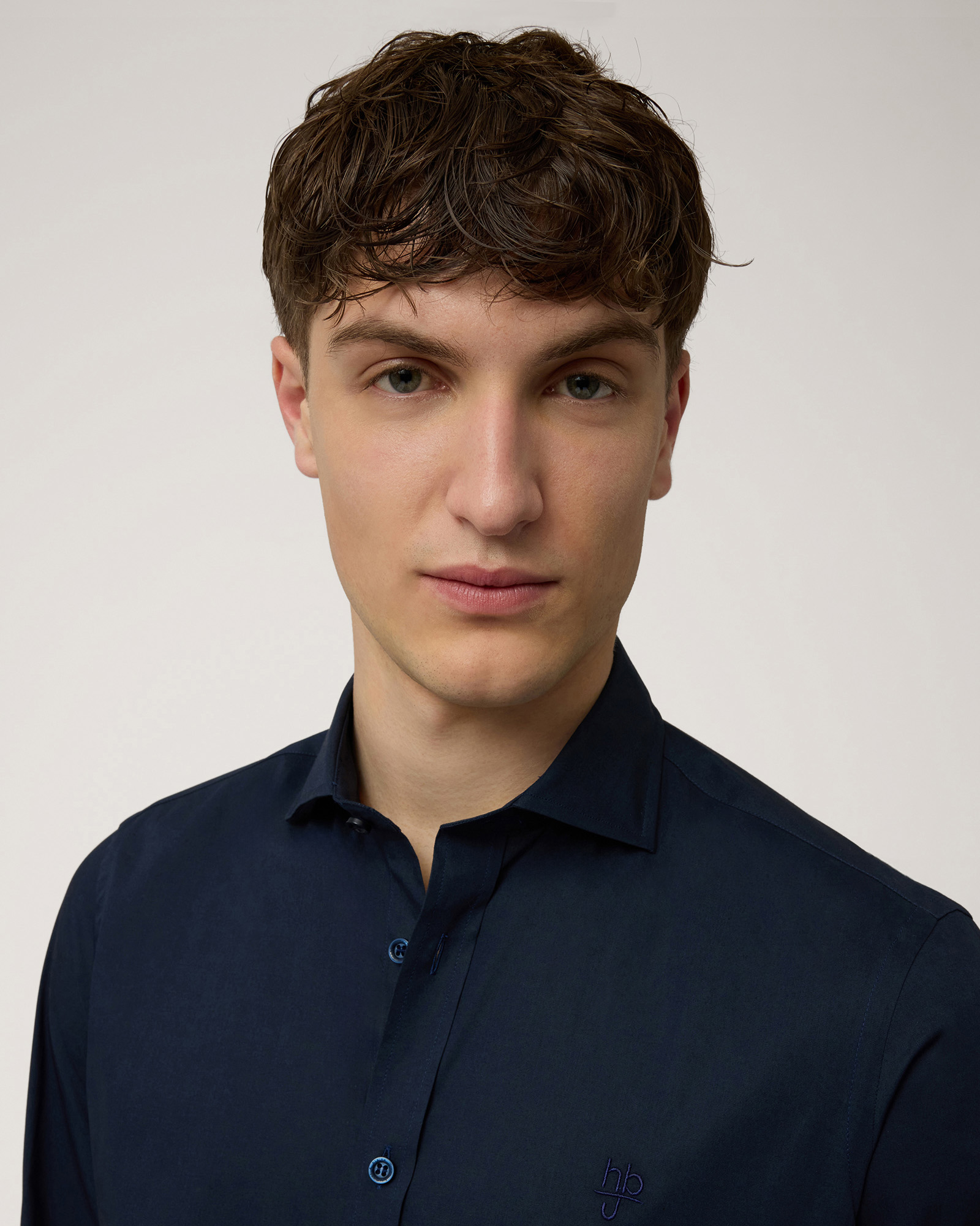 Shirt with Spread Collar, Dark Blue, large image number 2