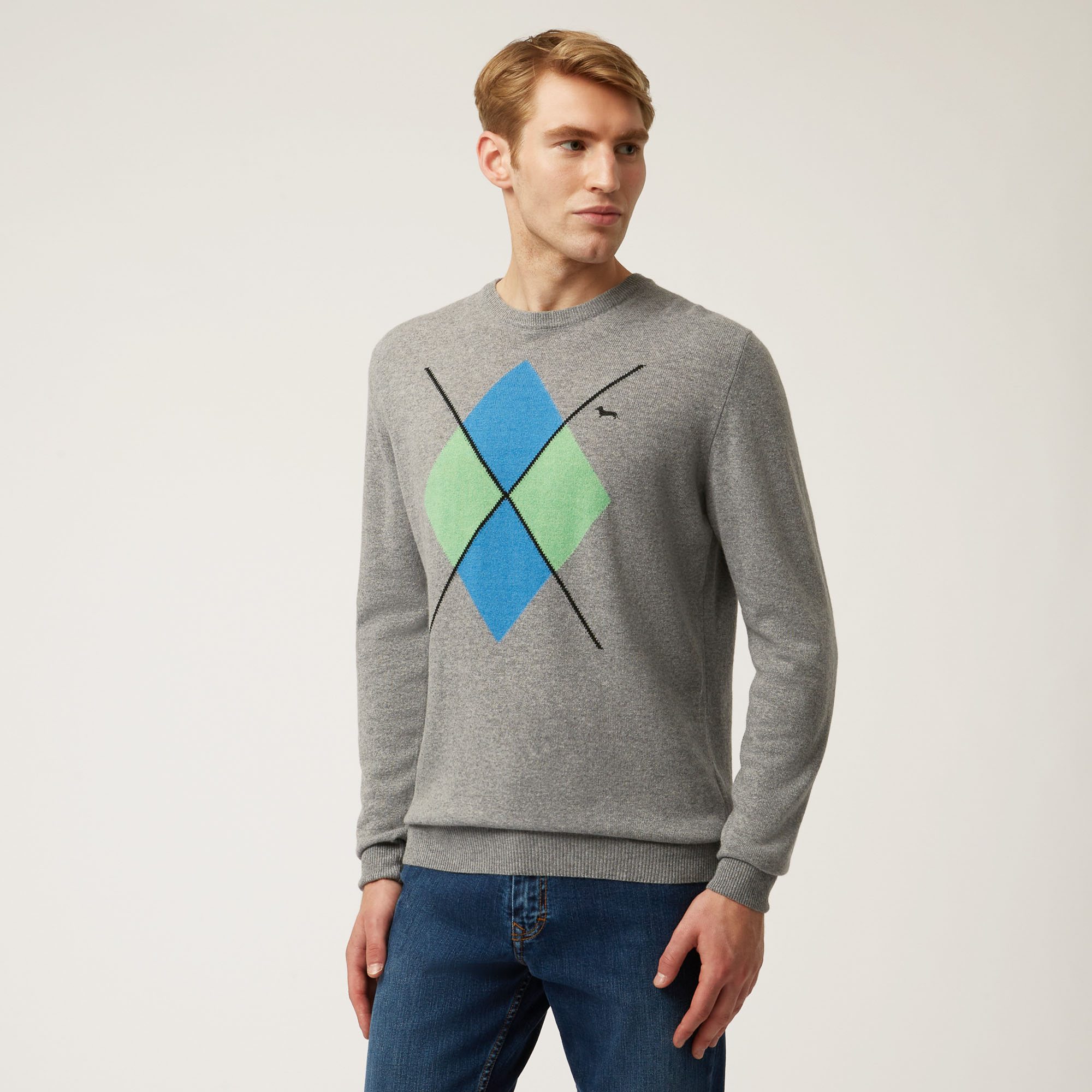 Ski Lounge Crew-Neck Pullover With Diamond Detail, Gray, large image number 0