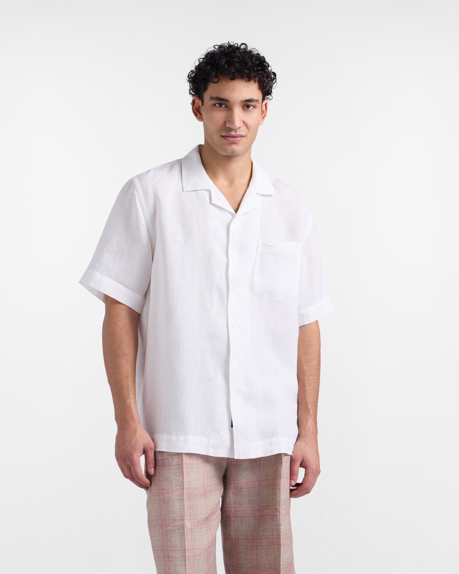 FYLTR Camicia Uomo Manica Lunga – Colore Moonlit White Con Motivo Brickwall – Eleganza A Tinta Unita, Taglia L