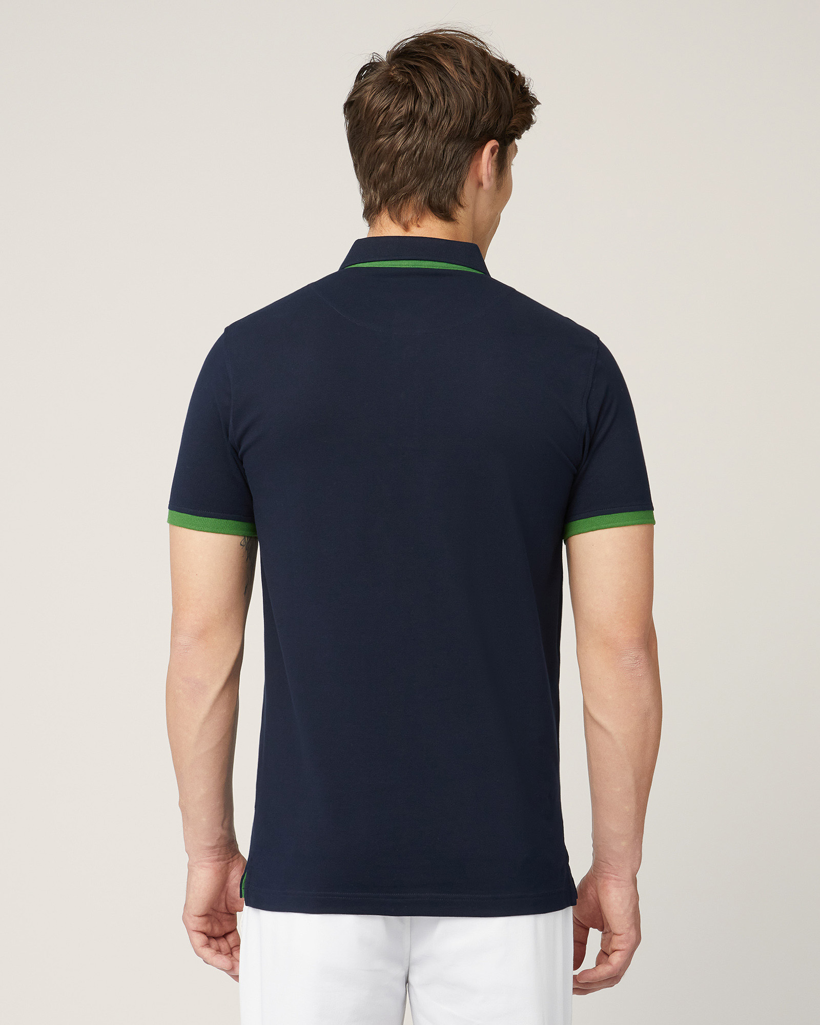 Narrow Polo With Contrasts, Dark Blue, large image number 1