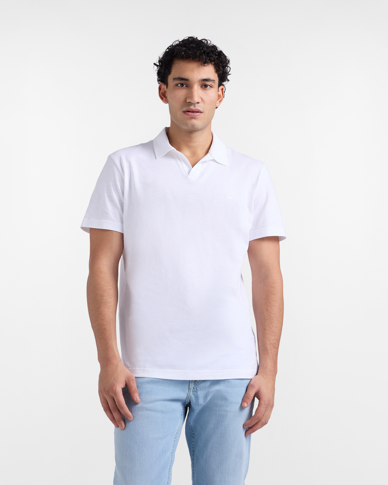 Extralight polo shirt with Derby collar