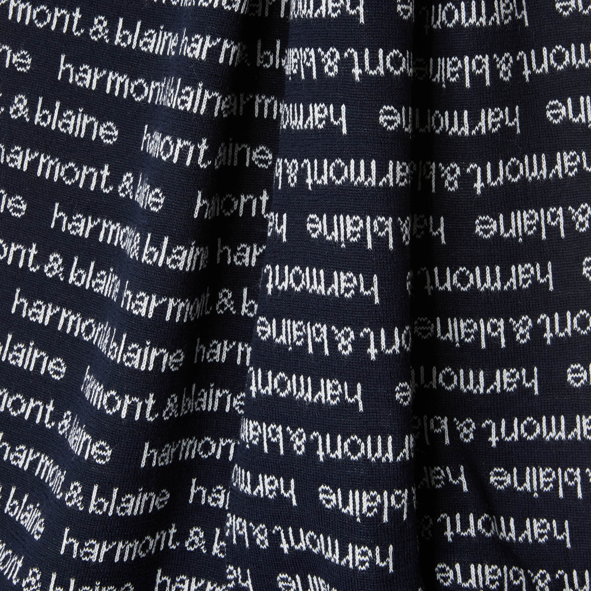 Wool-Blend Scarf With Lettering All Over, Blue, large image number 1