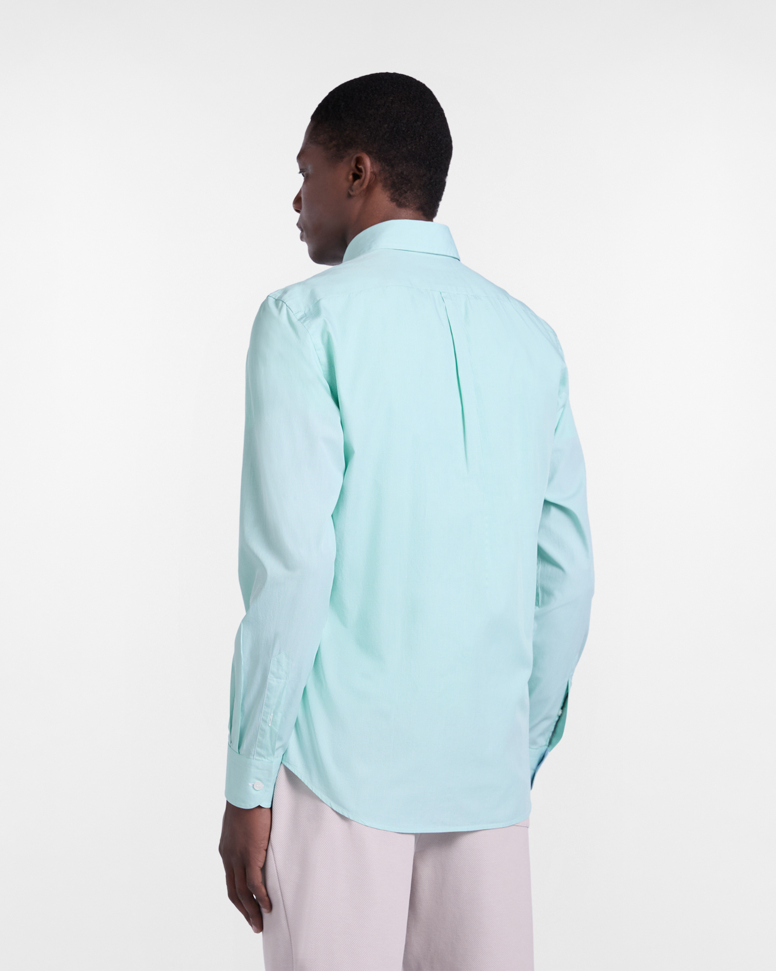 Regular-fit micro-check shirt, Light Green, large image number 2