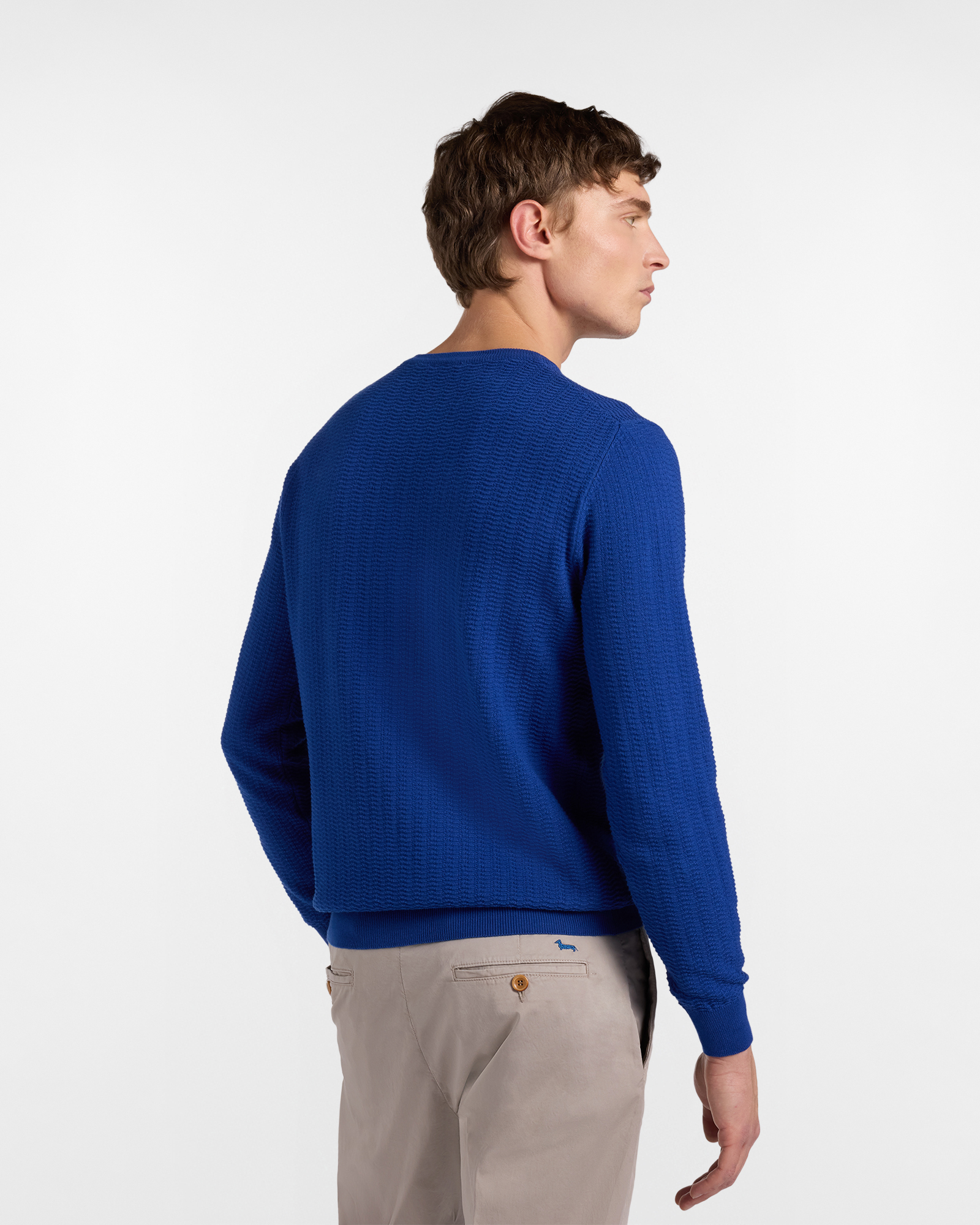 Pullover girocollo lavorazione 3D