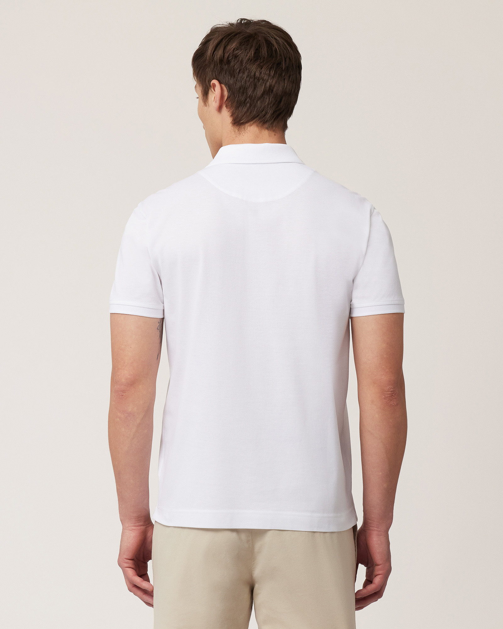 Cotton Polo with Dachshund, White, large image number 1