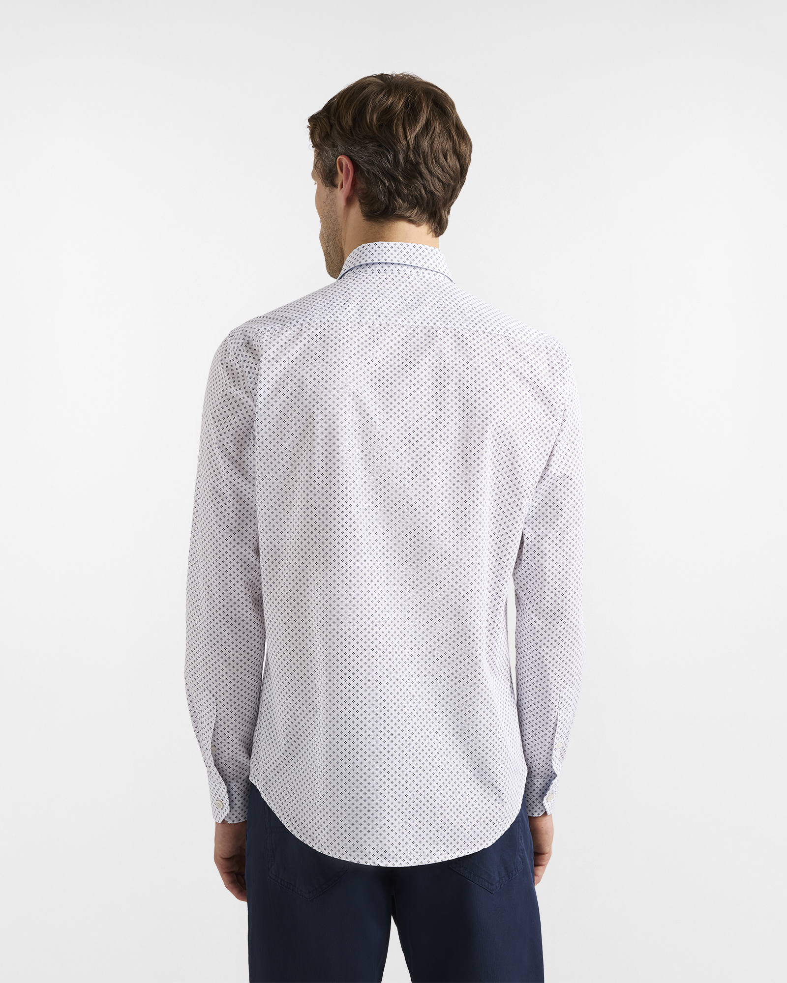 Narrow-fit shirt with micro print, Navy Blue, large image number 2