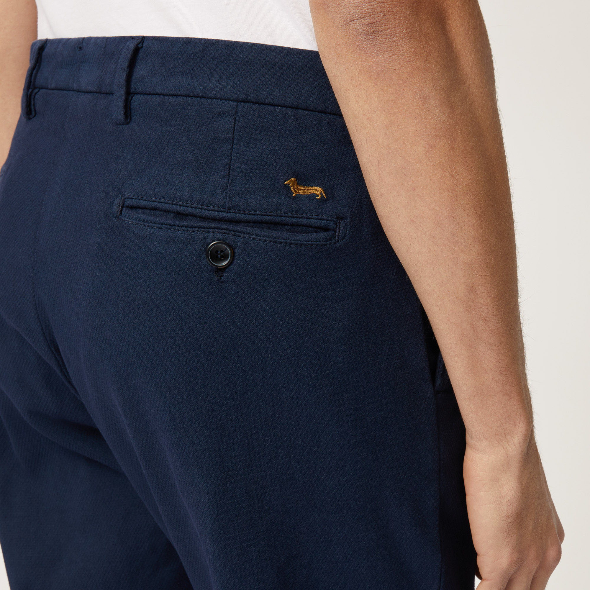 Pantalone In Cotone Stretch, Blu Navy, large image number 2