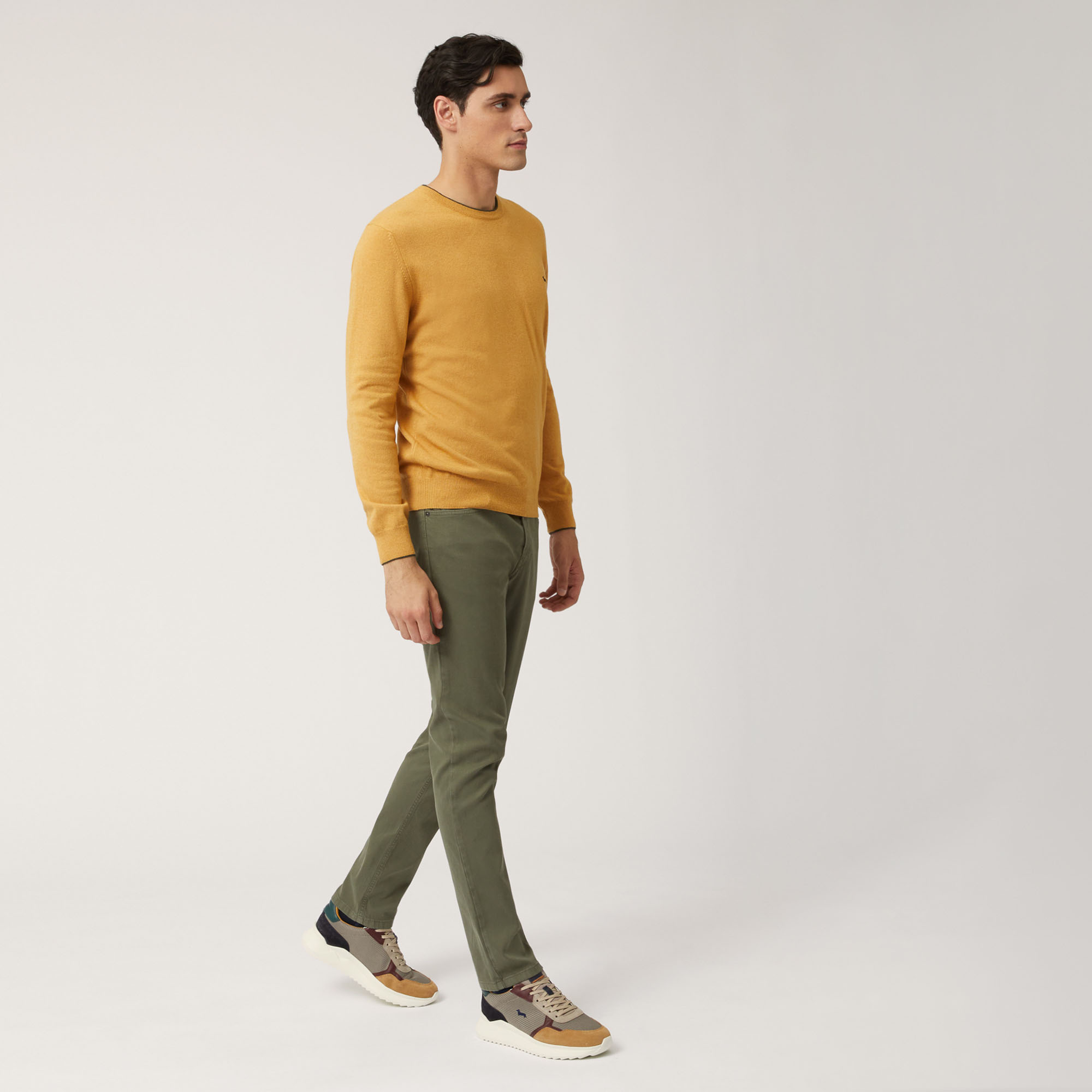 Pantalone Cinque Tasche Narrow Fit, Verde Oliva, large image number 3