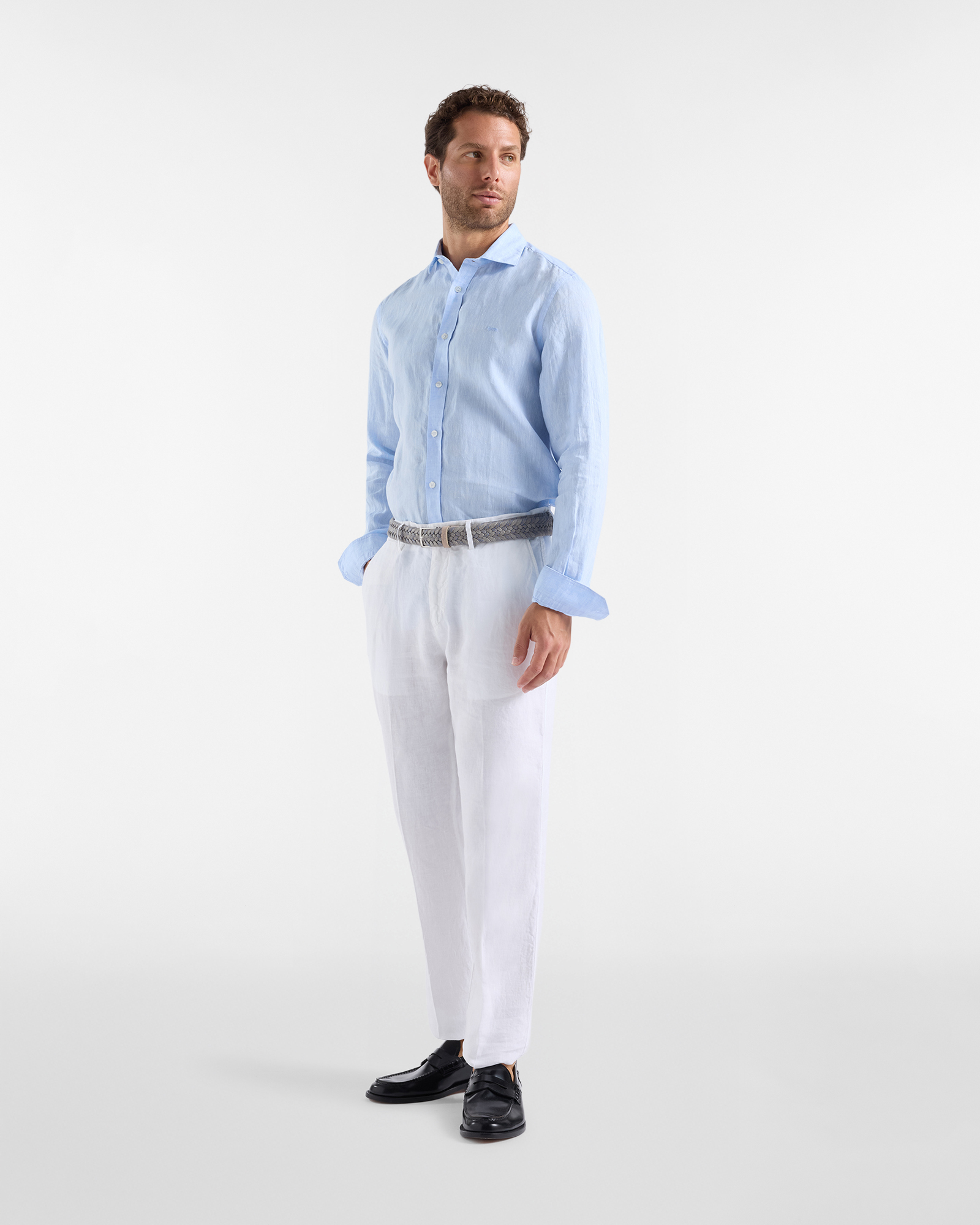 Men's regular-fit linen chino pants, White, large image number 3
