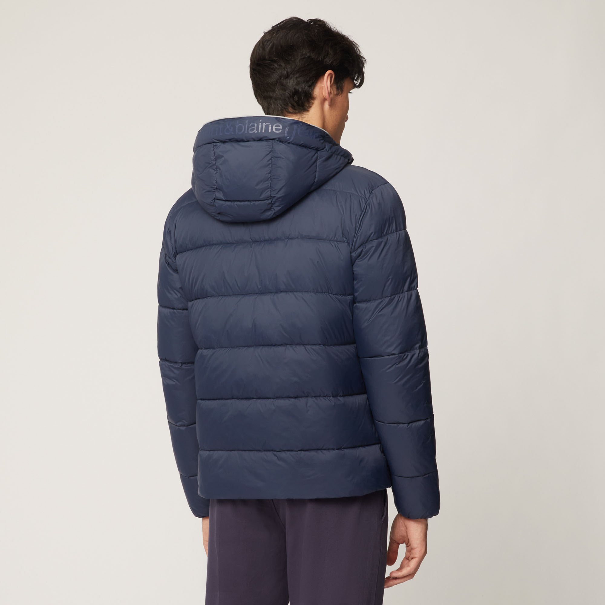 Giubbotto Trapuntato Con Zip E Cappuccio, Light Blue, large image number 1