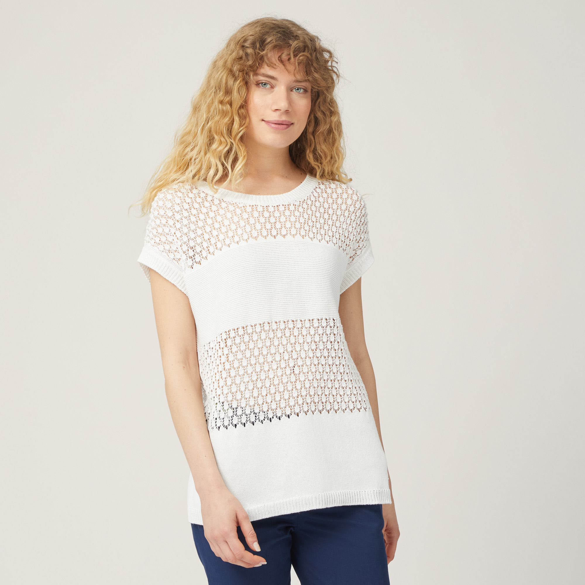 T-Shirt With Openwork Bands