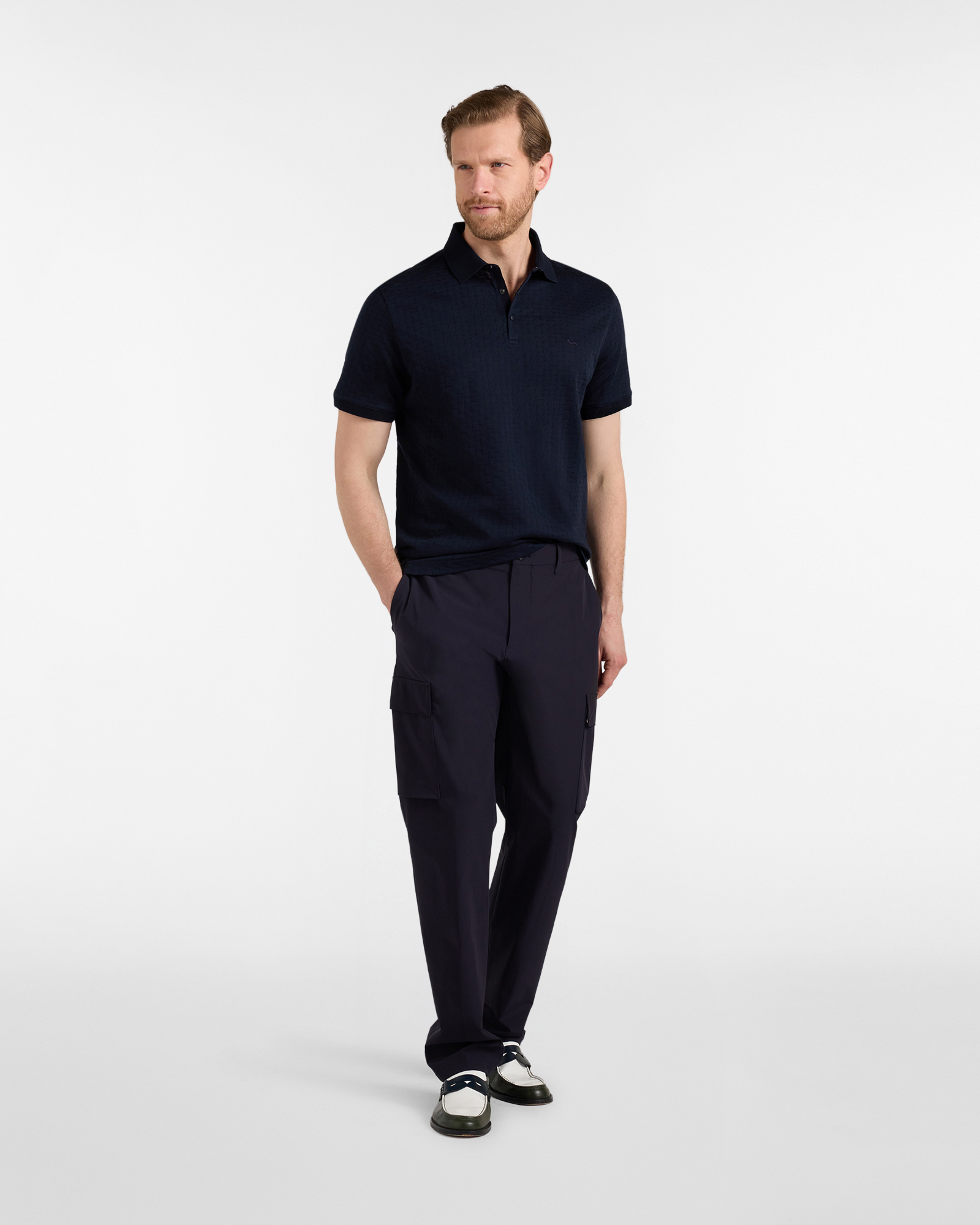 Men's cargo pants in technical fabric, Blue, large image number 3