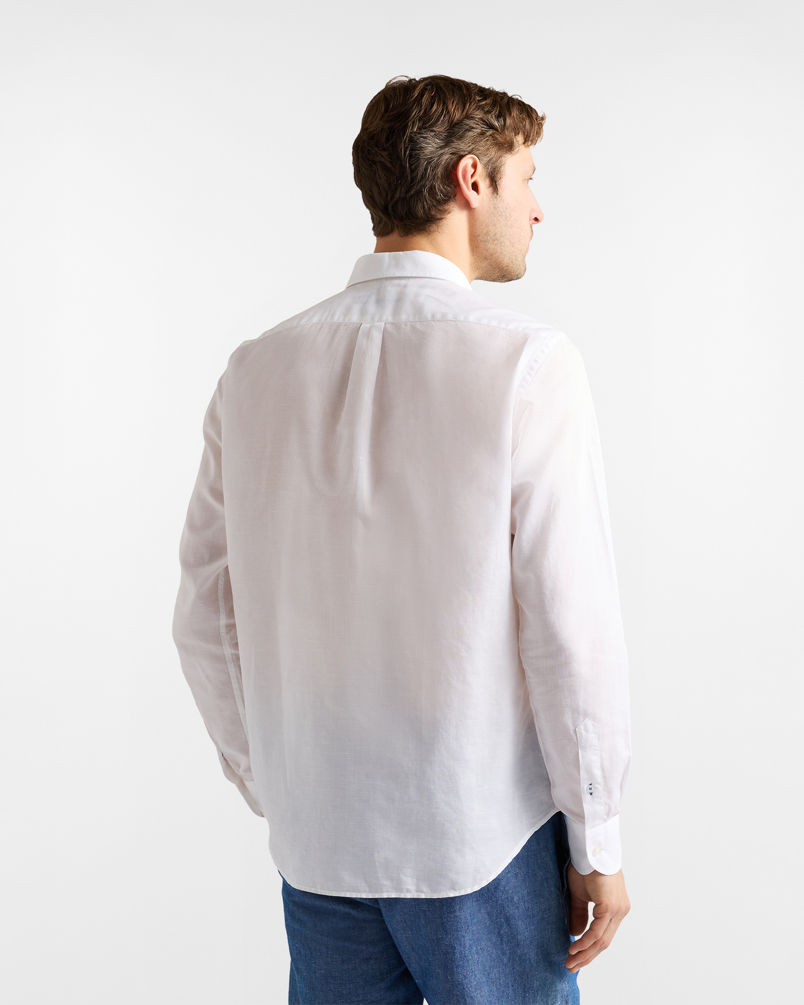 Men's Postcard capsule poplin shirt, Celeste, large image number 2