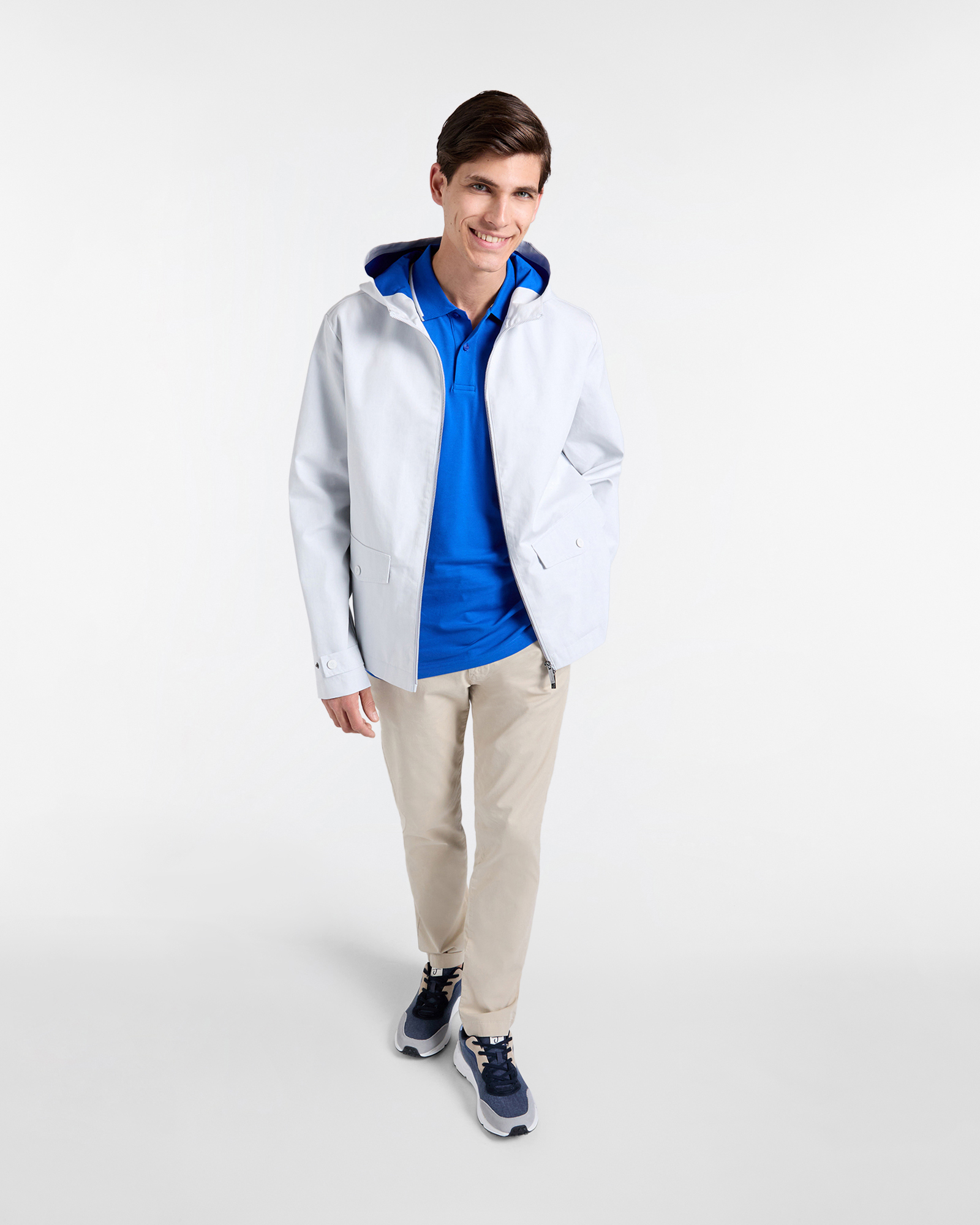 Giubbino Uomo Leggero con Cappuccio, Bianco naturale, large image number 3