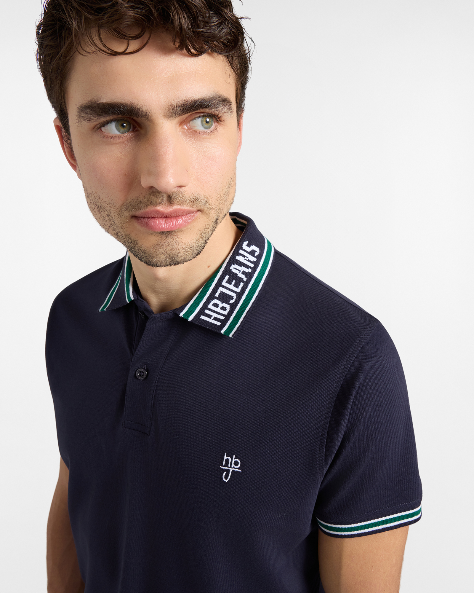Polo uomo con logo sul colletto, Blu scuro, large image number 2