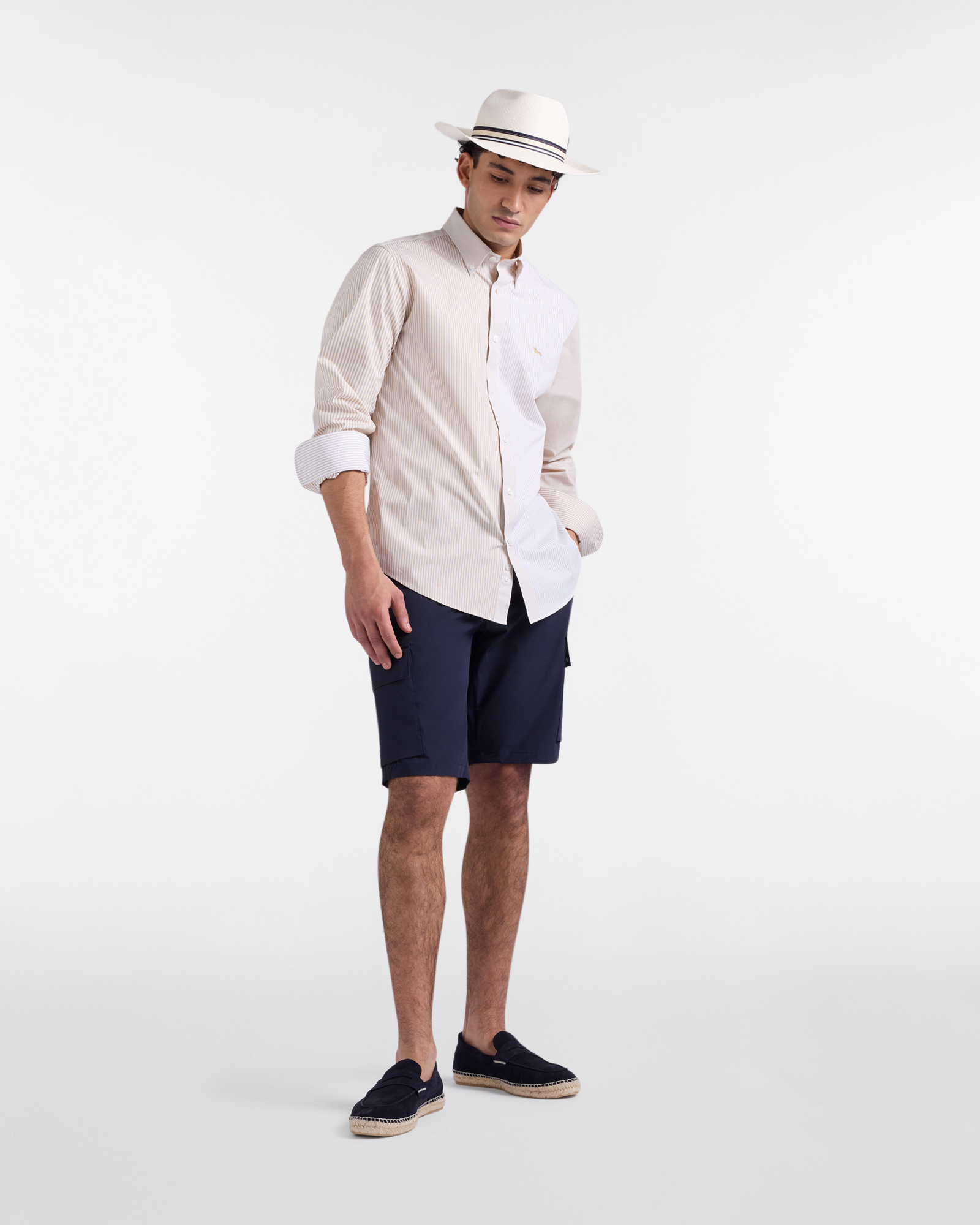 Chemise homme patchwork ray&eacute;, Beige, large image number 3