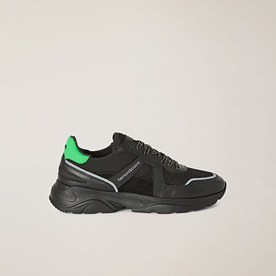 Leather And Fabric Running Sneakers