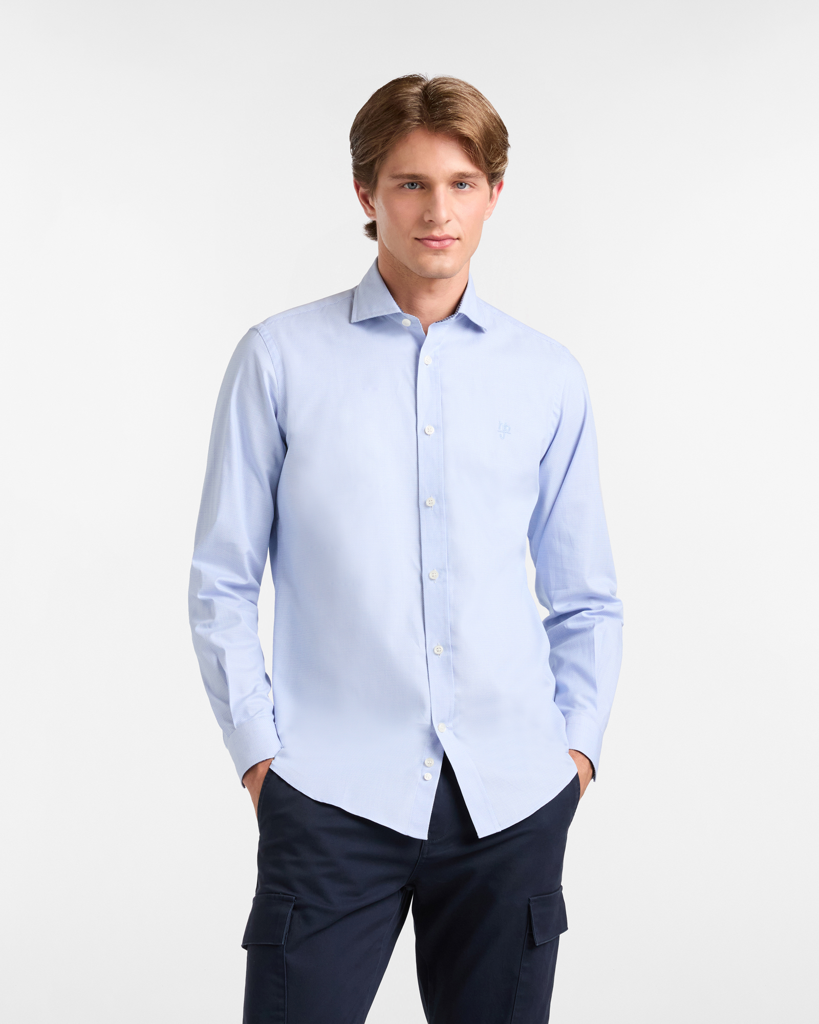 Camicia in Cotone con Collo alla Francese