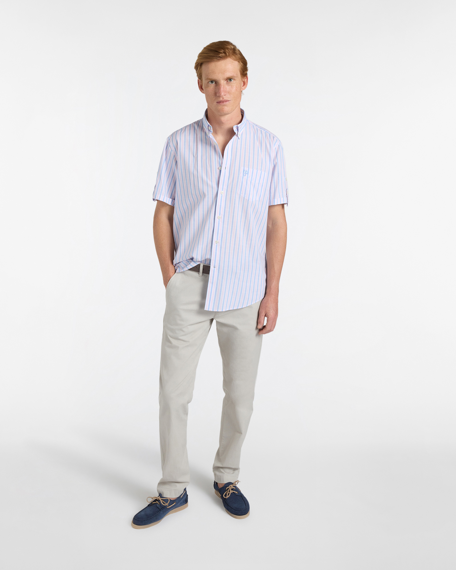 Camicia Uomo Micro Check Regular Fit, Rosso, large image number 3