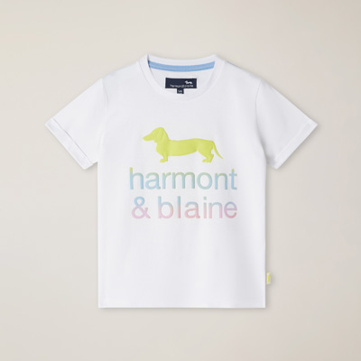 Organic cotton T-shirt with logo print, White, large image number 0