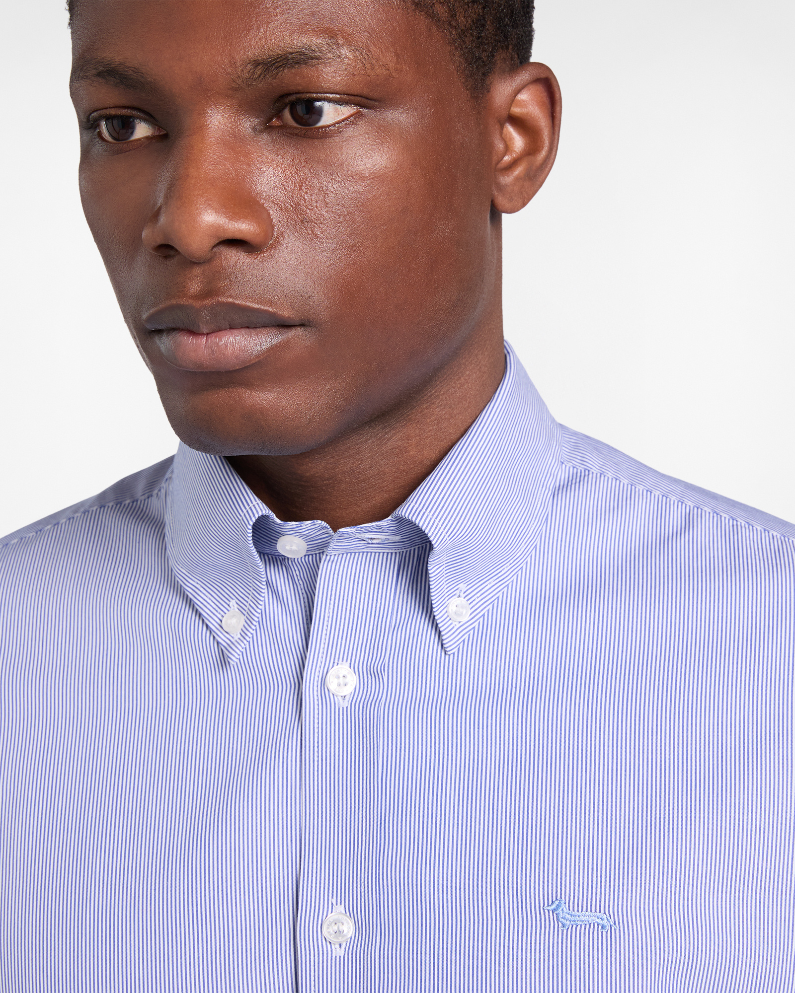 Camisa de rayas finas de corte regular., Azul Navy, large image number 1