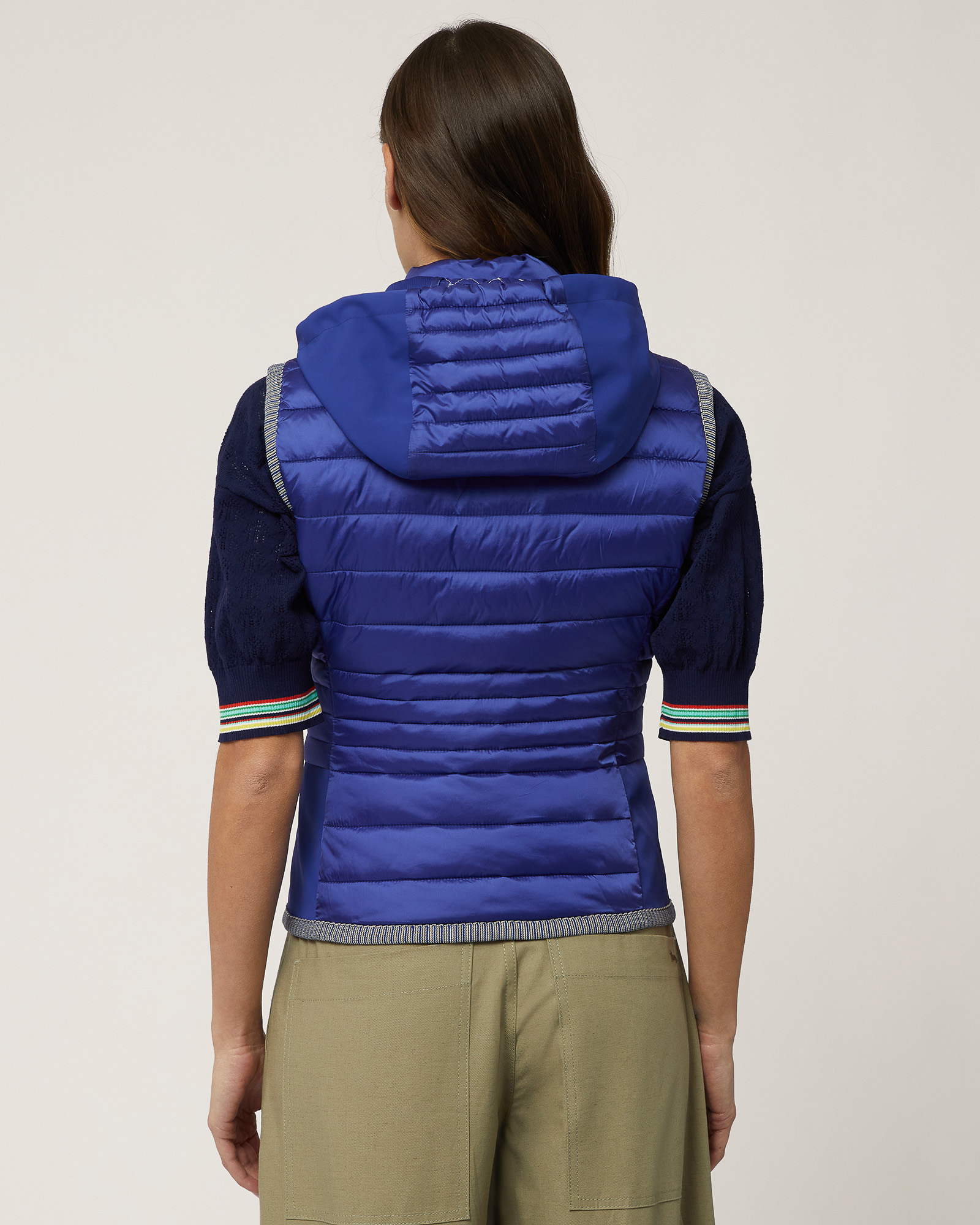 Sleeveless Gilet with Contrasting Trims, Light Blue, large image number 1