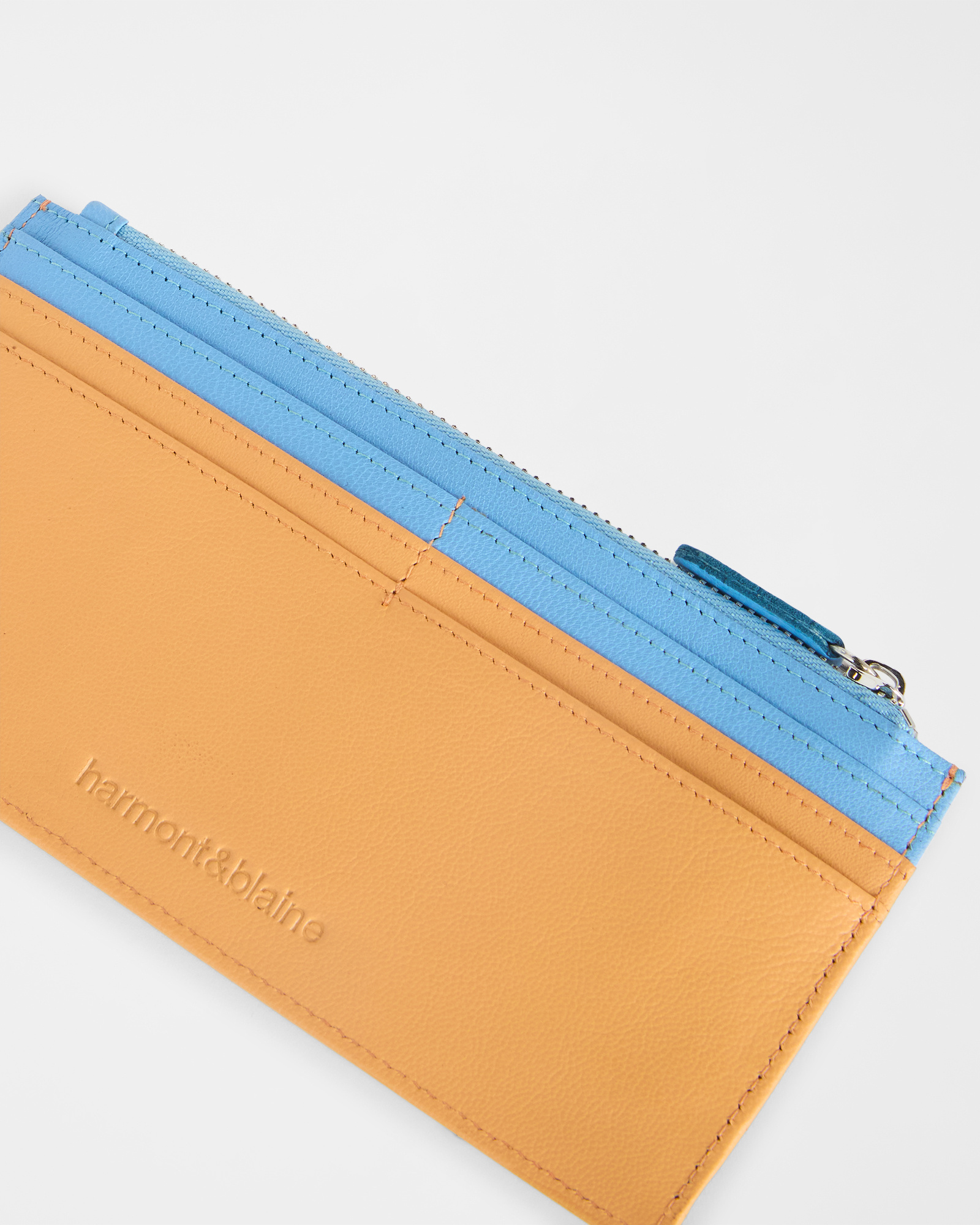 Porta Carte di Credito con zip, Blu, large image number 2