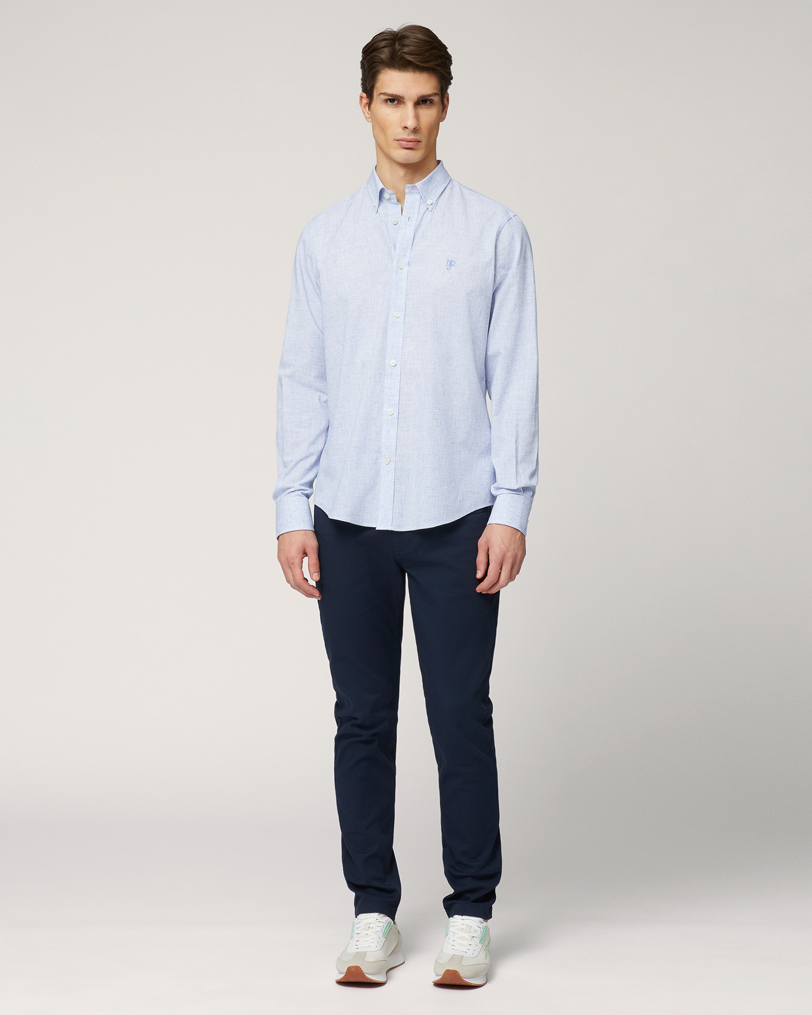 Cotton and Lyocell Shirt, Sport Blue, large image number 3