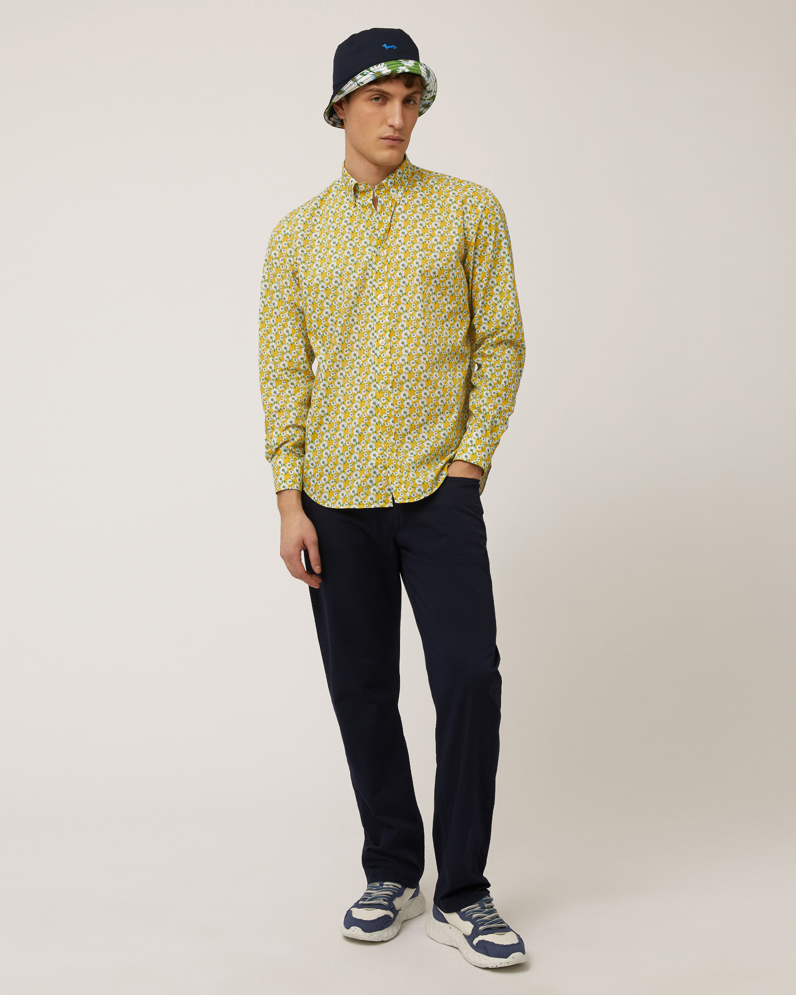 Shirt with All-Over Daisies, Canary Yellow, large image number 3