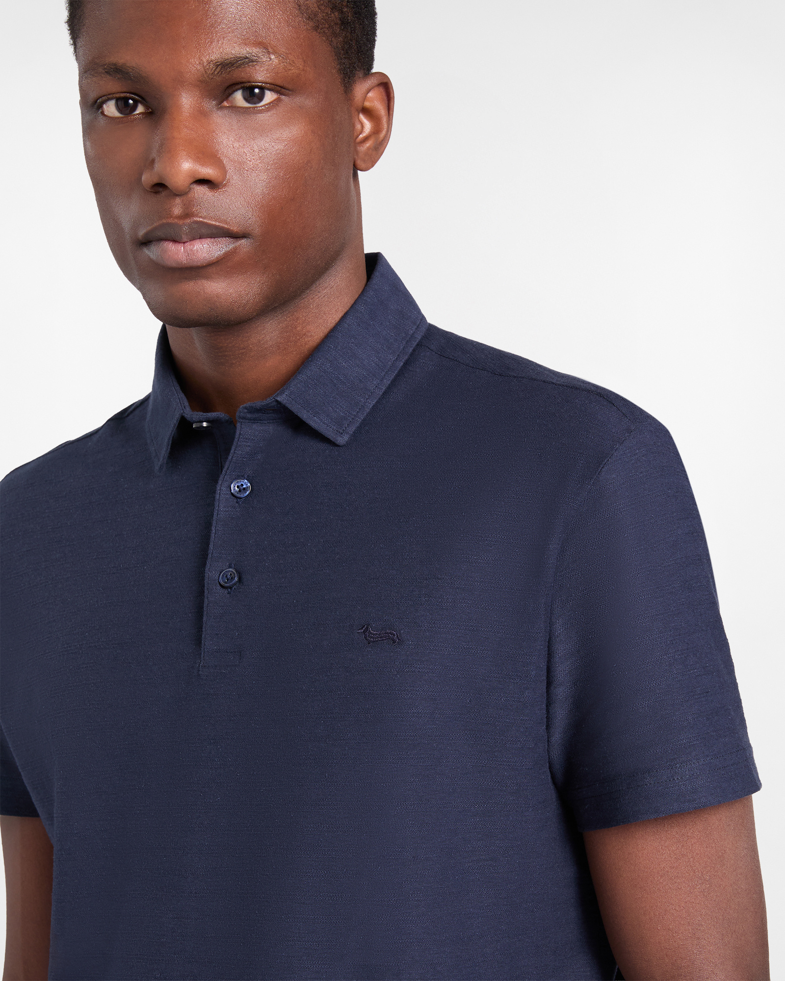 Polo de Punto a Rayas, Azul, large image number 2