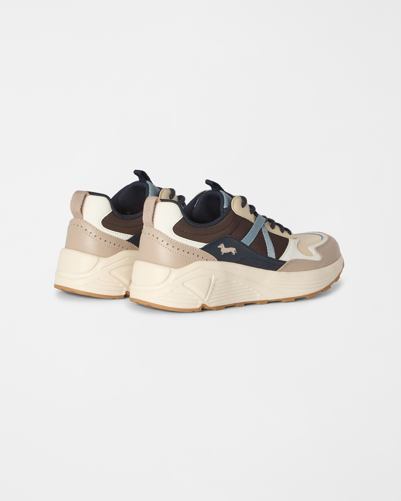 Multi-material sneakers with logo, LIGHT BLUE, large image number 2