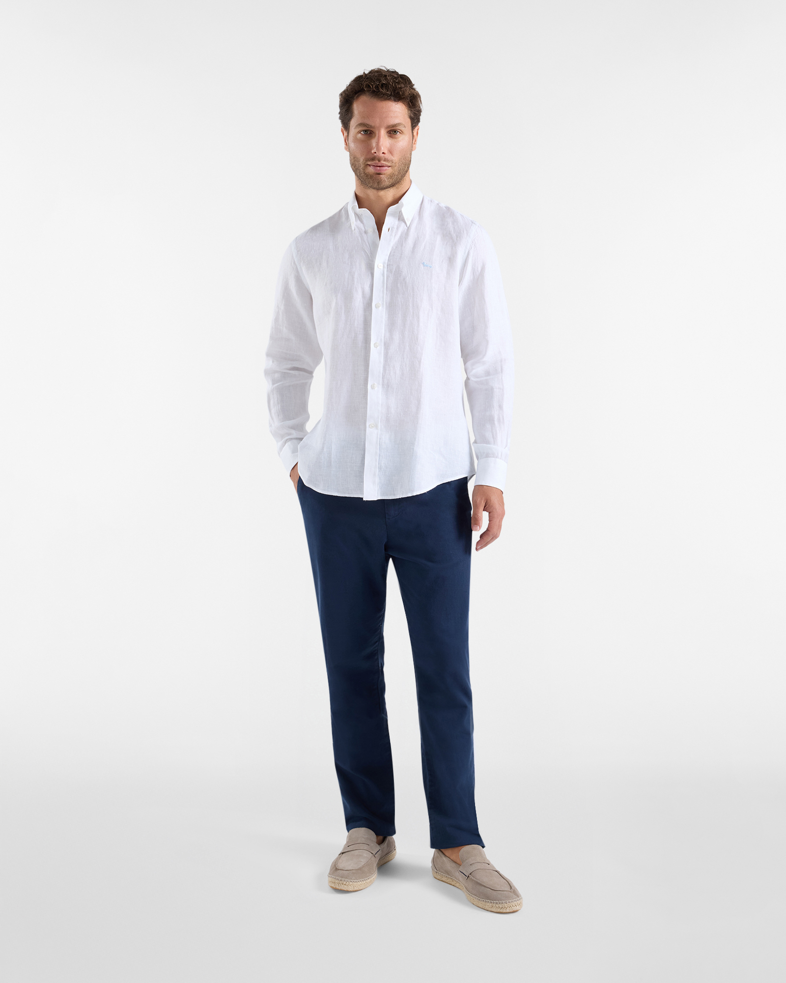 Pantaloni Uomo Jogger in Cotone, Blu, large image number 3