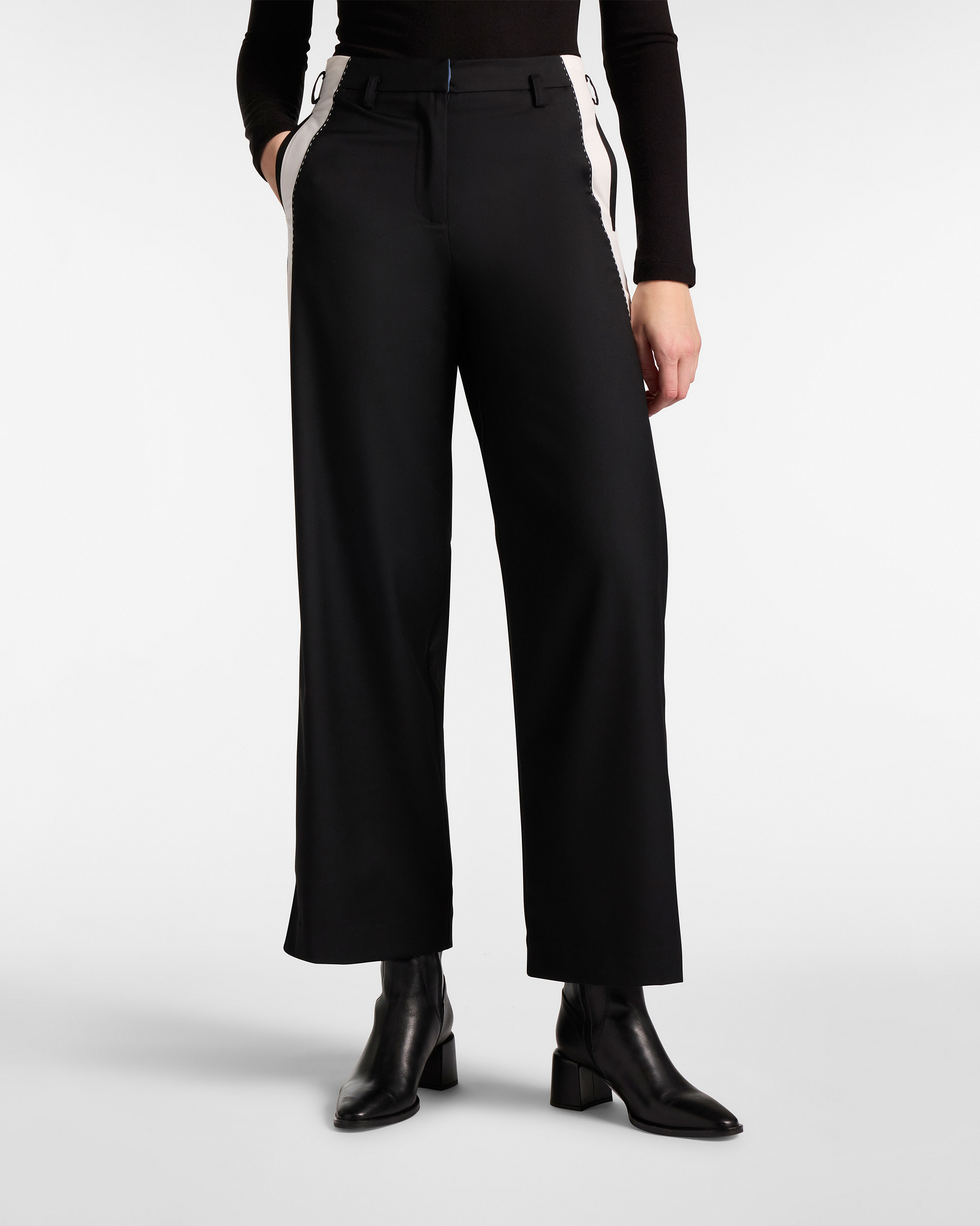 Wide Leg Pants with Contrast Side Insert