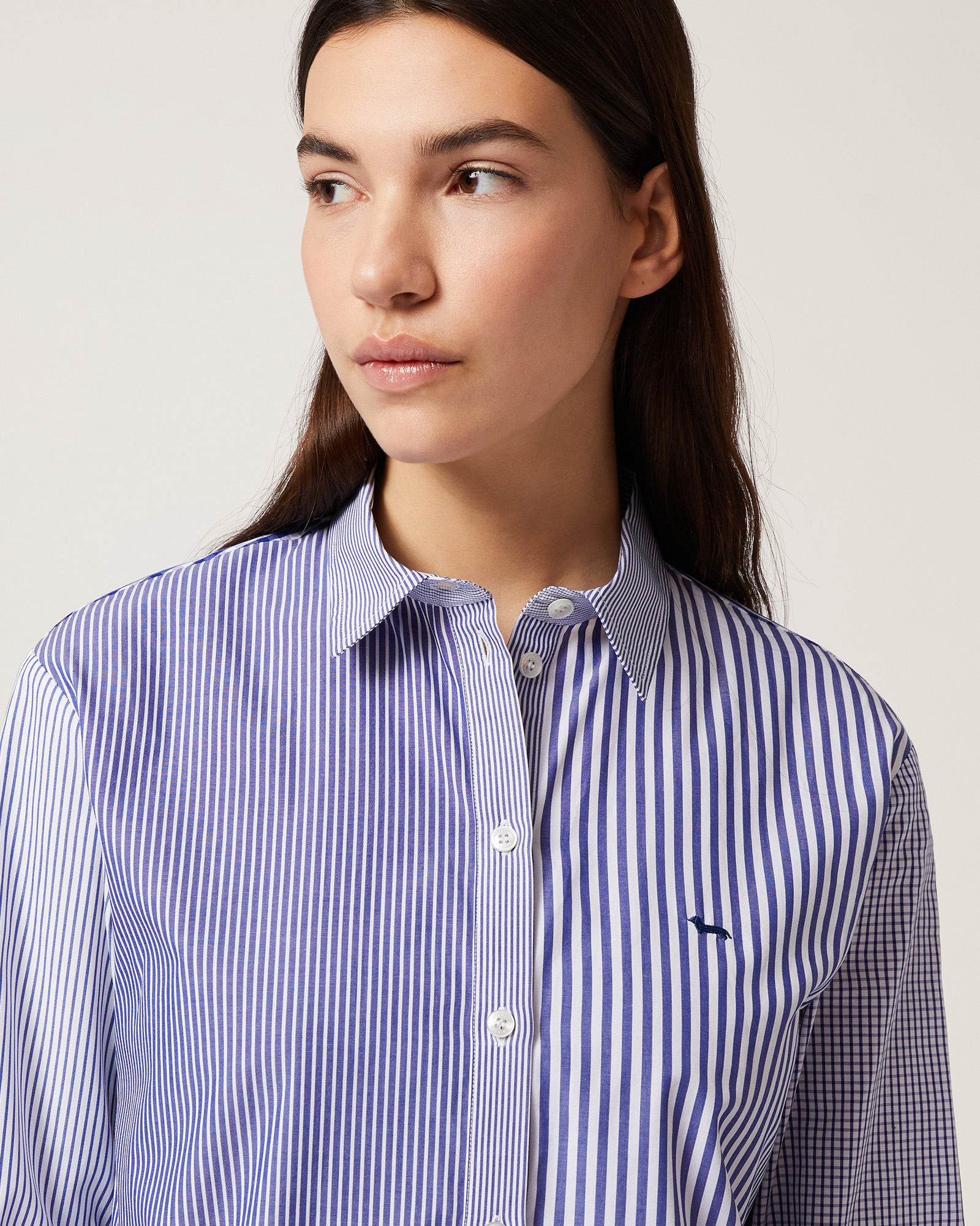 Piazzetta Cotton Shirt, Navy Blue, large image number 2