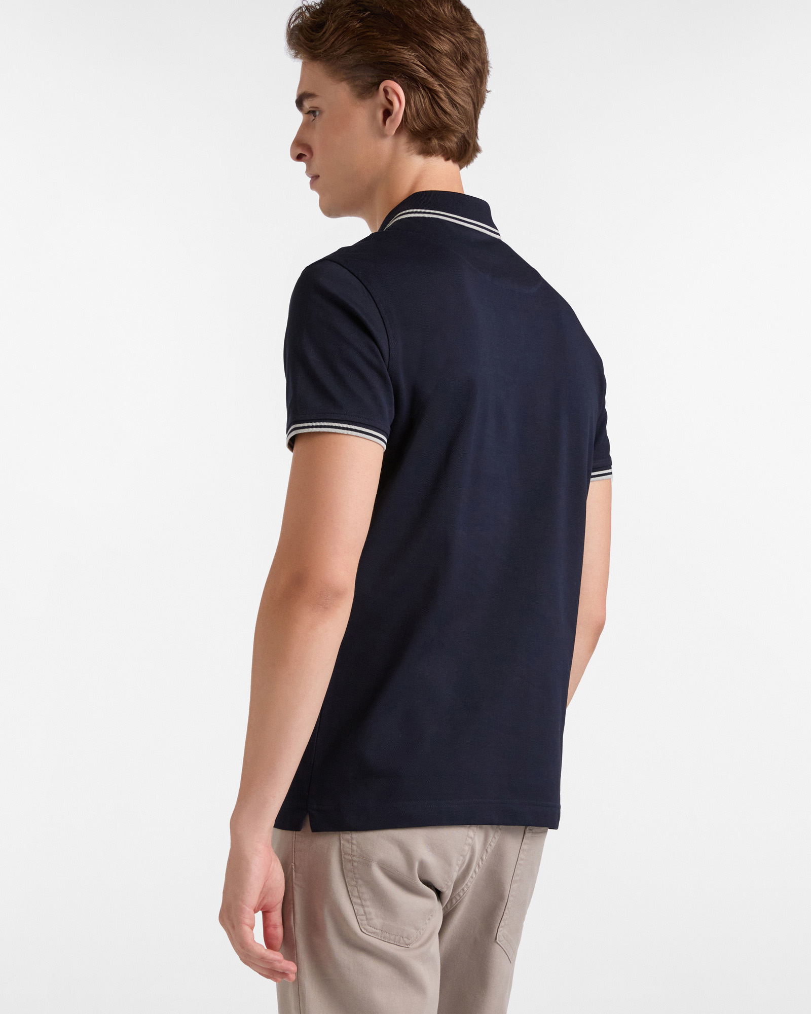 Essentials polo shirt in plain coloured cotton, Blue, large image number 1