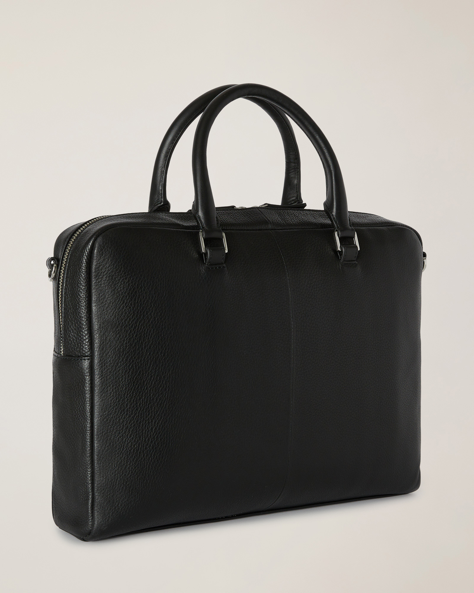 Blaine Leather Laptop Bag, Black, large image number 1