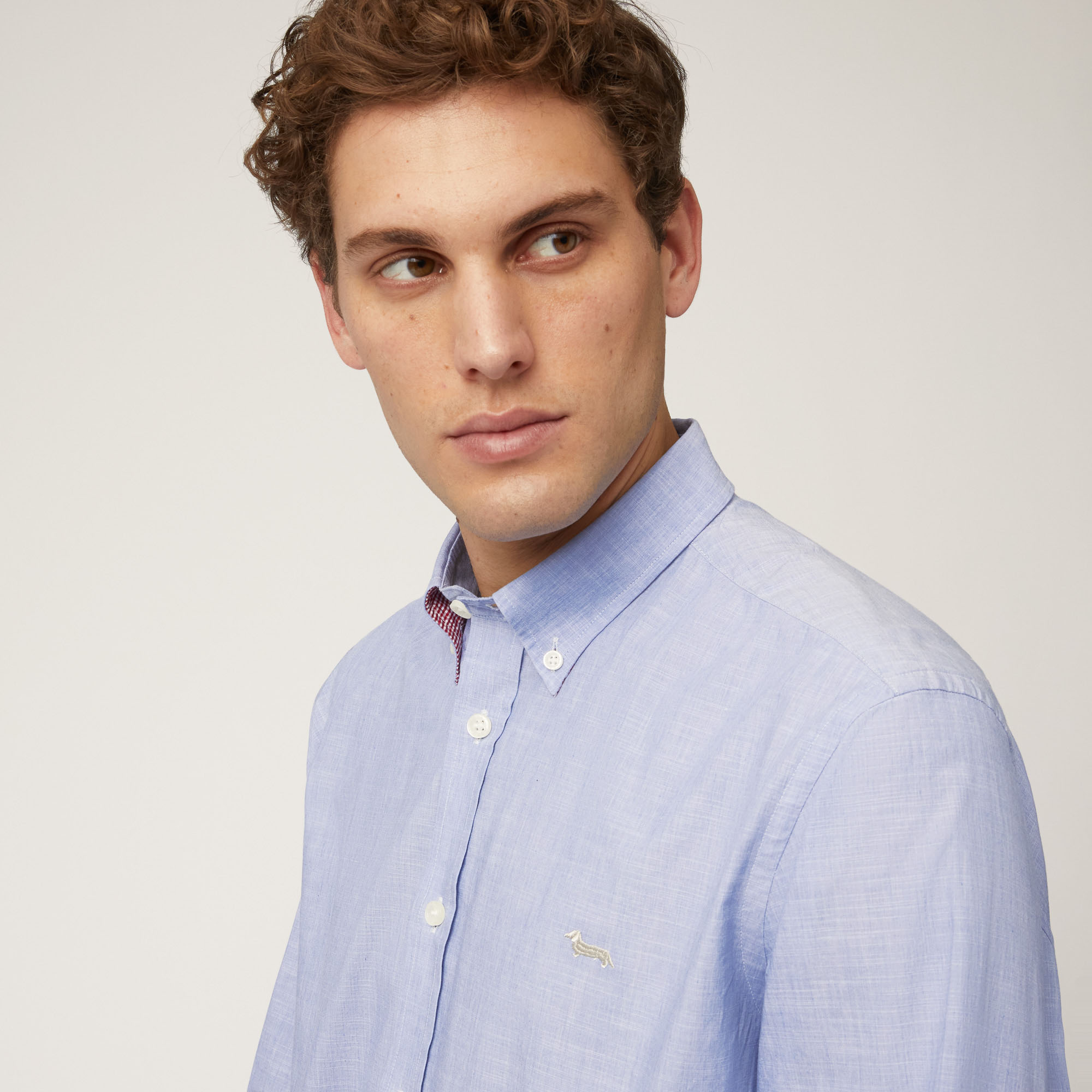 Chambray Cotton Shirt, Blue, large image number 2