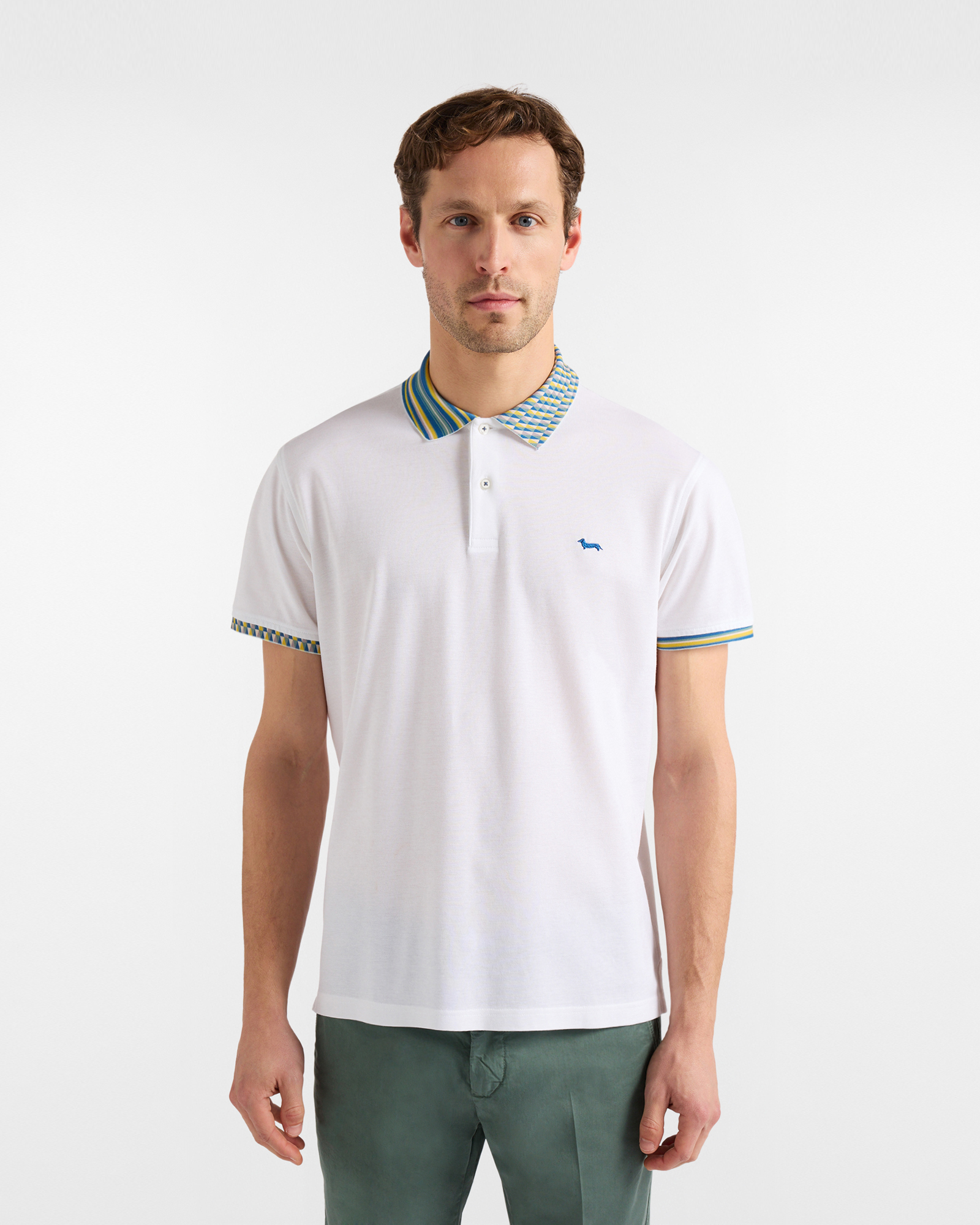 Polo shirt with printed collar