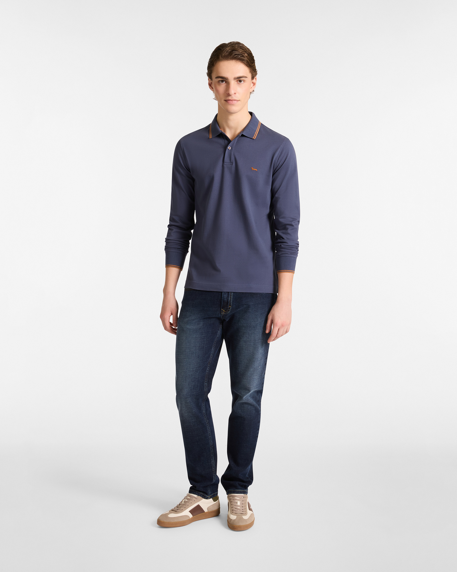 Long Sleeve Righini Polo, Dark Lavander, large image number 3