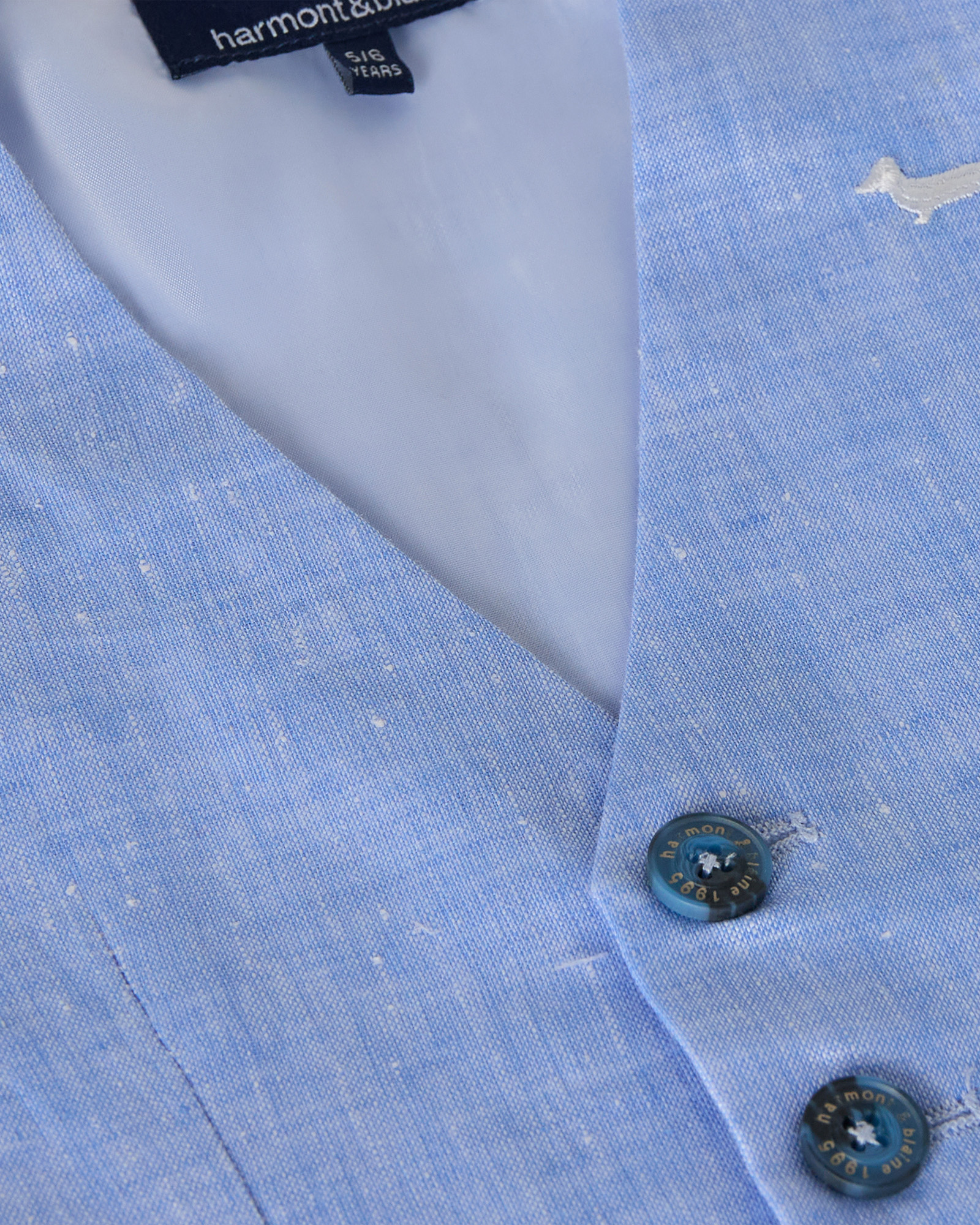 Gilet in lino con ricamo logo, Light Blue, large image number 2