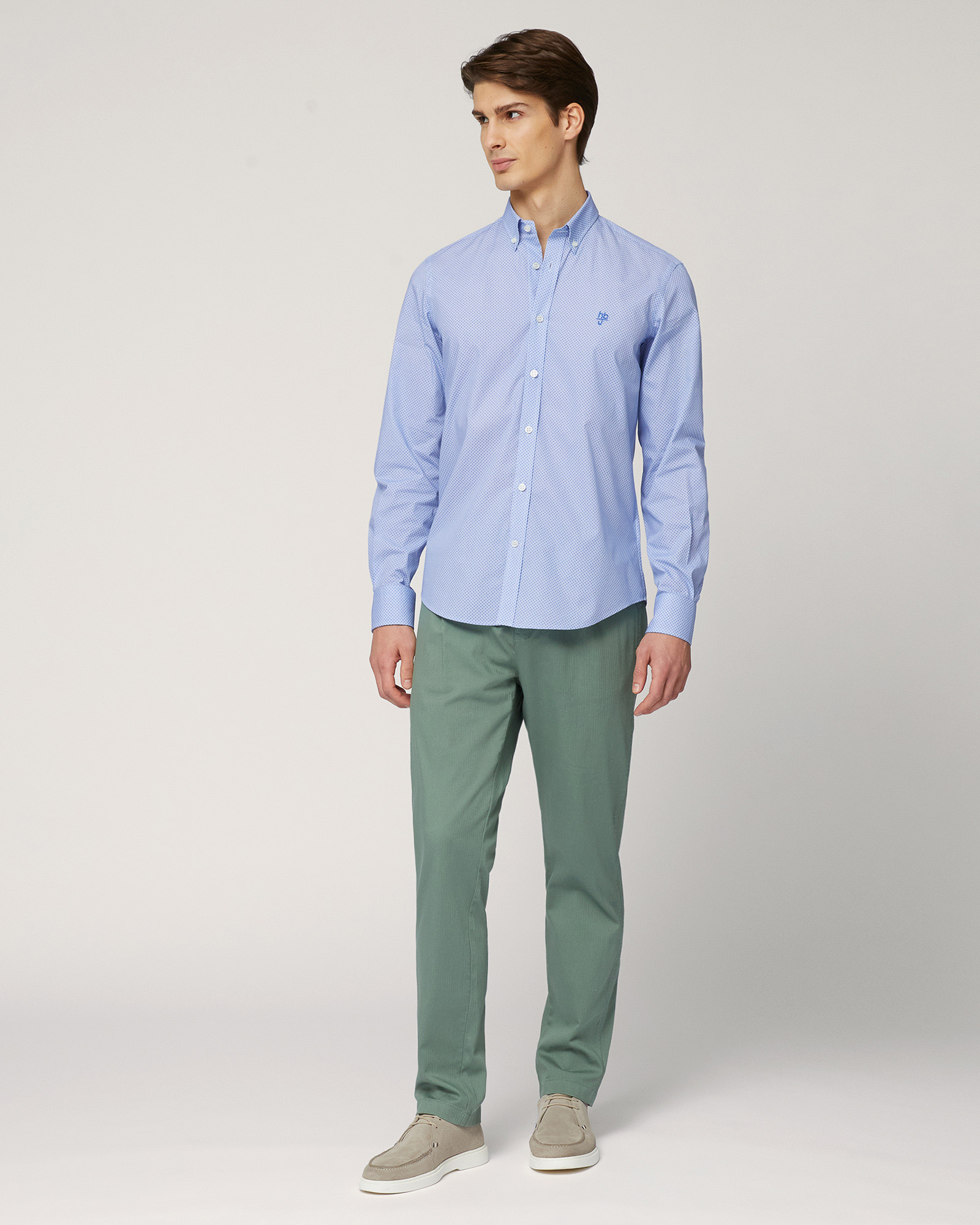 Pure Cotton Regular-Fit Shirt, Electric Blue, large image number 3