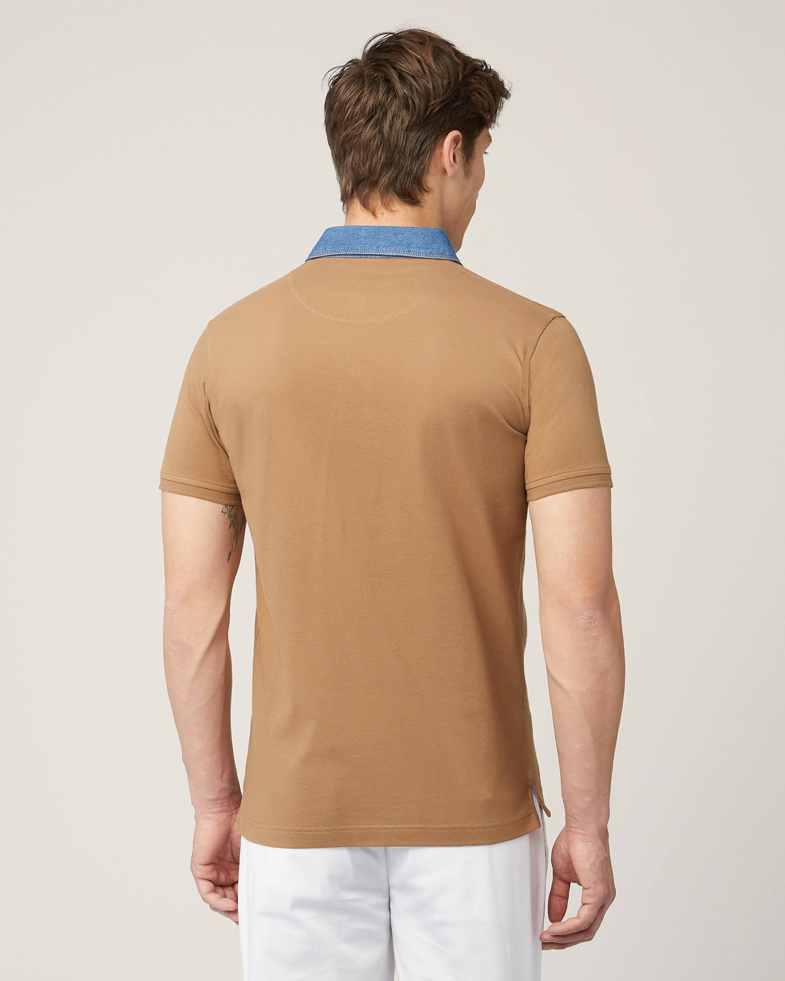Polo Con Collo In Denim